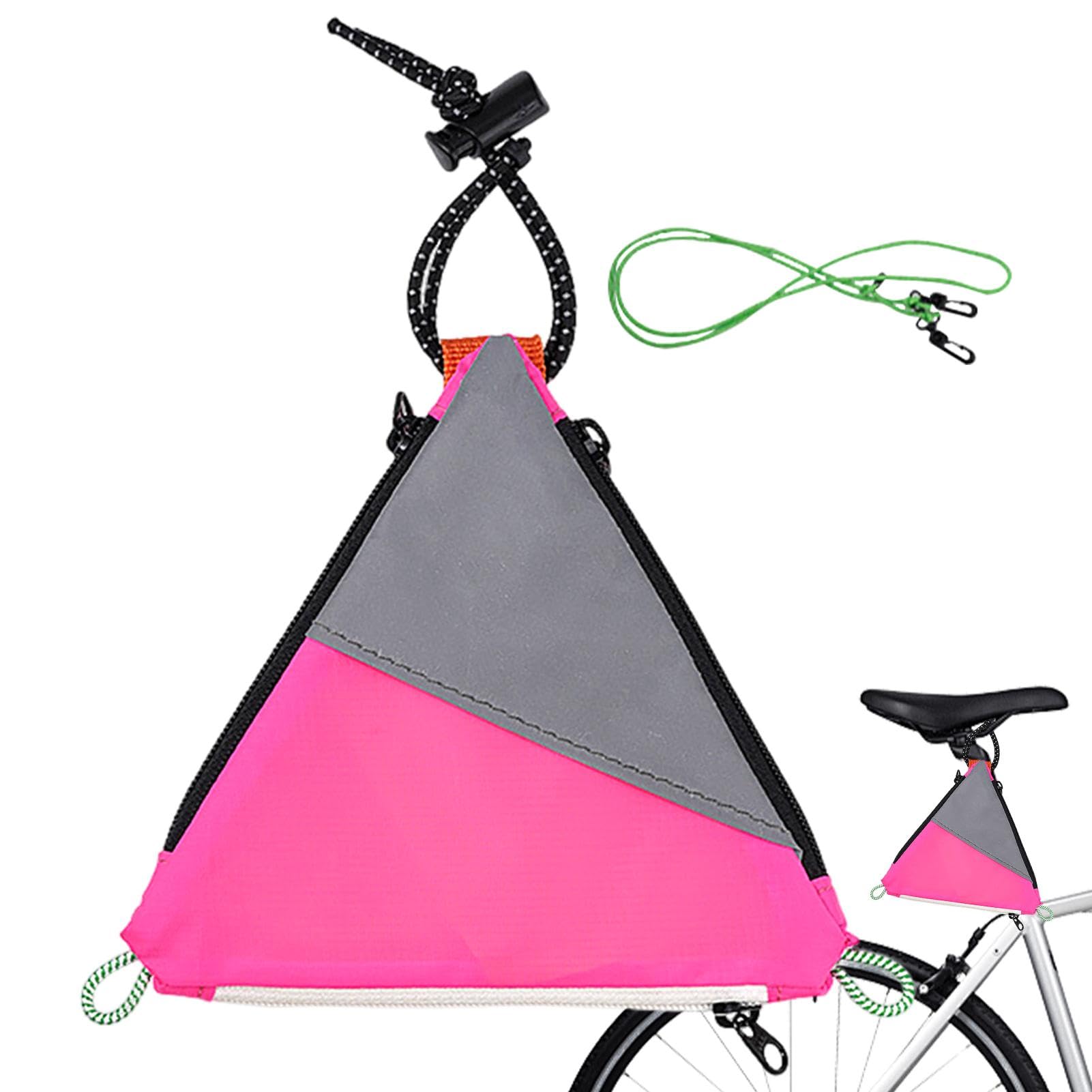 Gepäckträgertaschen - Fahrradtaschen | Leichte Fahrrad-Aufbewahrungstasche | Nylon-Gepäckträgertasche | Gepäckträgertasche Zum Radfahren, Reflektierende Dreieckstasche Für Einkäufe, Touren Radfahren von Joberio