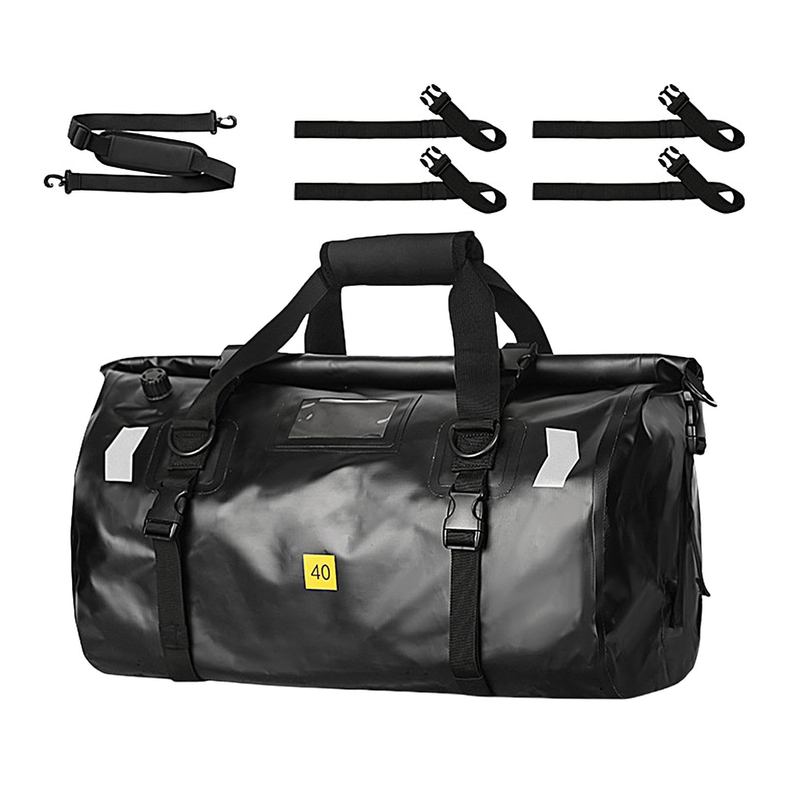 Joberio Motorrad-Trockentasche, wasserdichte Reisetasche,40L Motorradheck-Trockentaschen - Reflektierende Streifen, Outdoor-Reisegepäck, vielseitige Satteltaschen für Reisen, Camping, Kajakfahren von Joberio