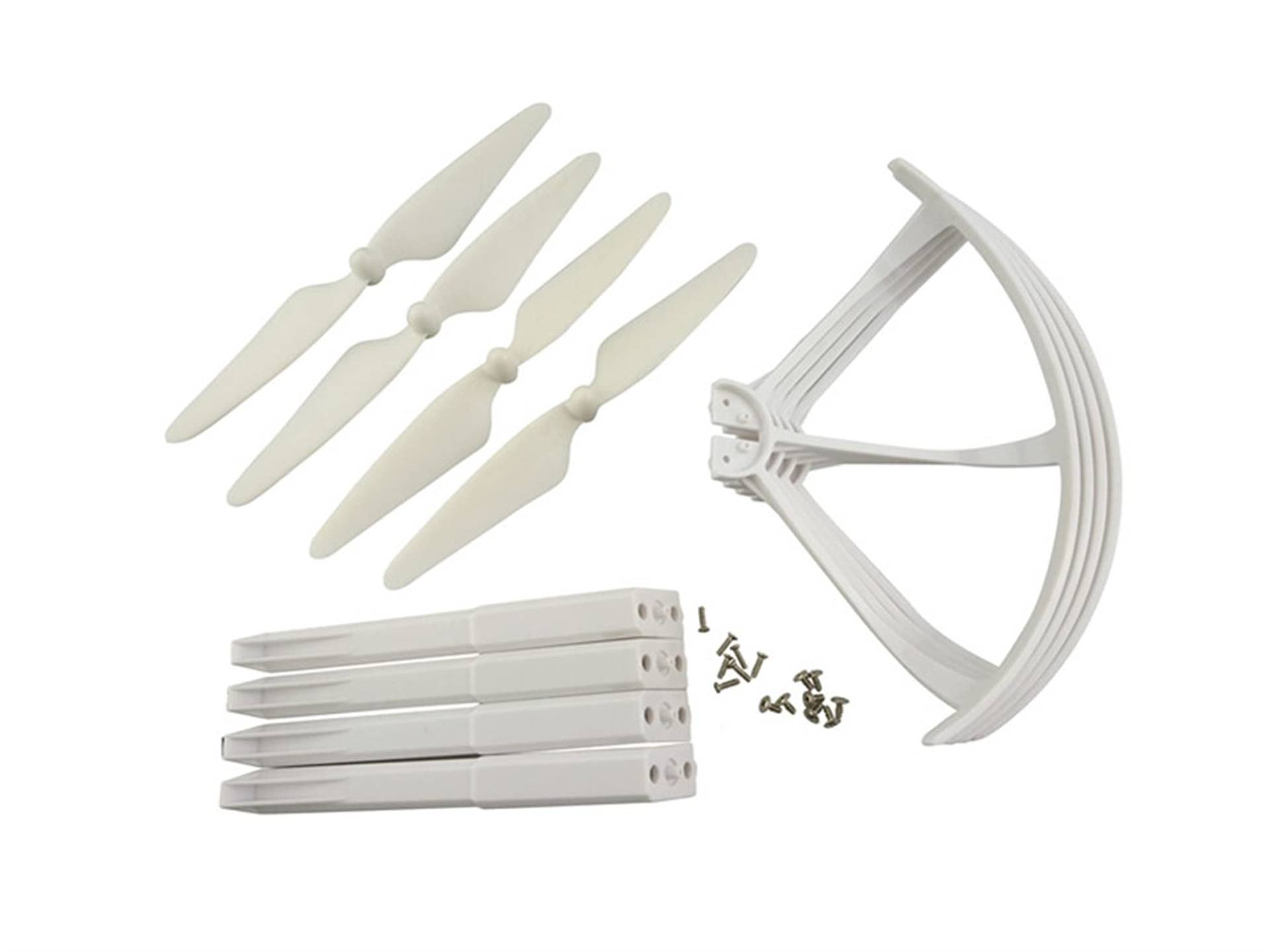 Jodriva 1 Satz 4-teiliges Fahrwerk, Propellerschutzabdeckung, Propeller for MJX B3 Bugs 3 Brushless RC Quadcopter RC Drone Ersatzklingen für Drohnen(White) von Jodriva