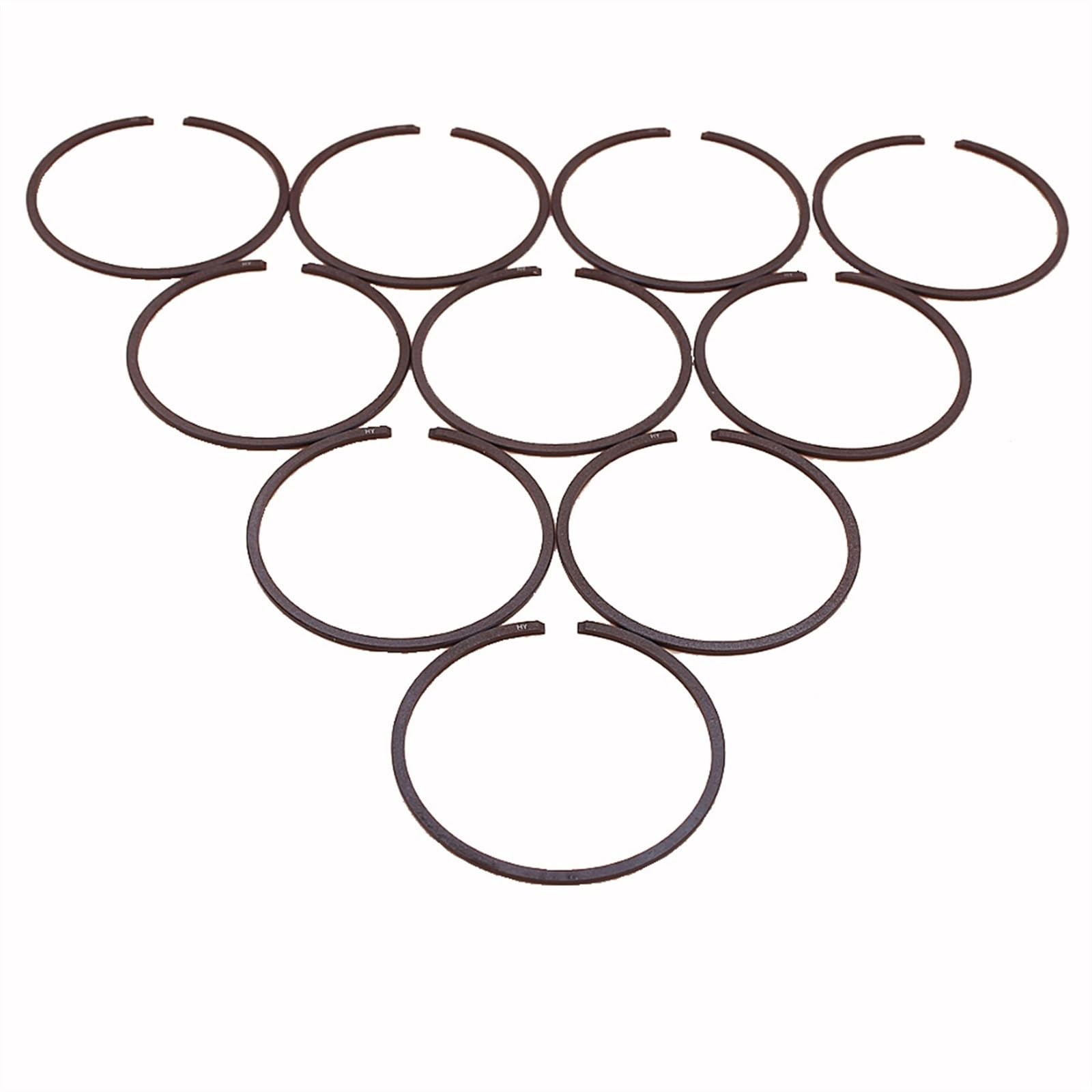 Jodriva 10 Stück Los 34 mm 35 mm 37 mm 38 mm 40 mm 42,5 mm 44 mm 45 mm 46 mm 47 mm 50 mm 52 mm 54 mm x 1,2 mm Kolbenring, for Husqvarna, for STIHL Kettensäge Kolbenring(35mm x 1.2mm) von Jodriva