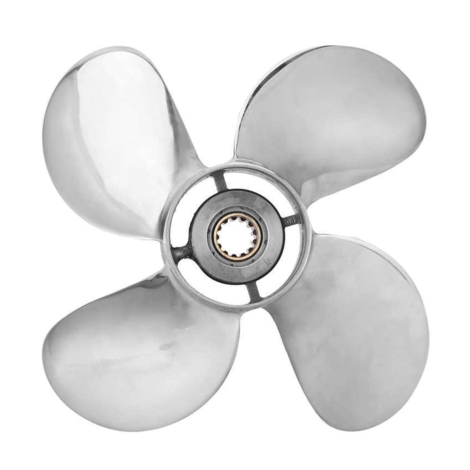 Jodriva 11 5/8 x 12 Zoll RH Außenbordpropeller for Boote, 4 Flügel, Edelstahl, for Yamaha, 25–60 PS Außenbordmotor Propeller für Außenbordmotoren von Jodriva