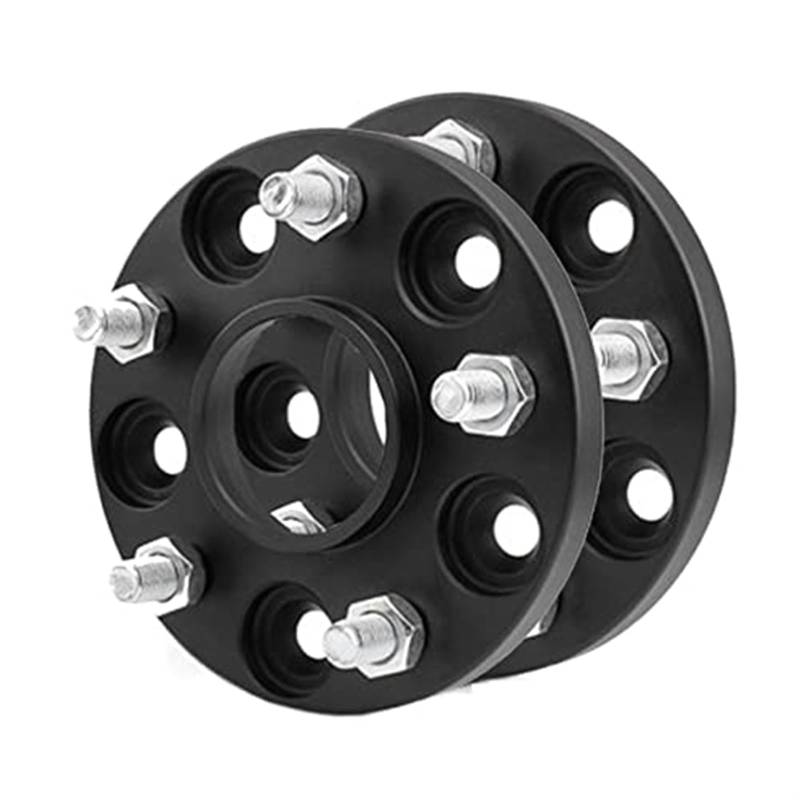 Jodriva 2 STK PCD 5x112 Spurverbreiterungen Adapter Autoreifendichtung Reifenflansch Spurverbreiterung Geschmiedeter Nabenadapter, for, A1/A8 Distanzscheiben(Black 5-112-25MM) von Jodriva