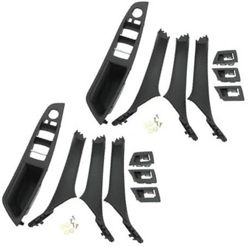 Jodriva 2 Set RHD Auto Innentürgriff Innentürverkleidung Pull Trim Cover, for, 5 Serie F10 F11 520 525 Schwarz 51417225875 51417225849 Autotür-Armlehnengriff von Jodriva