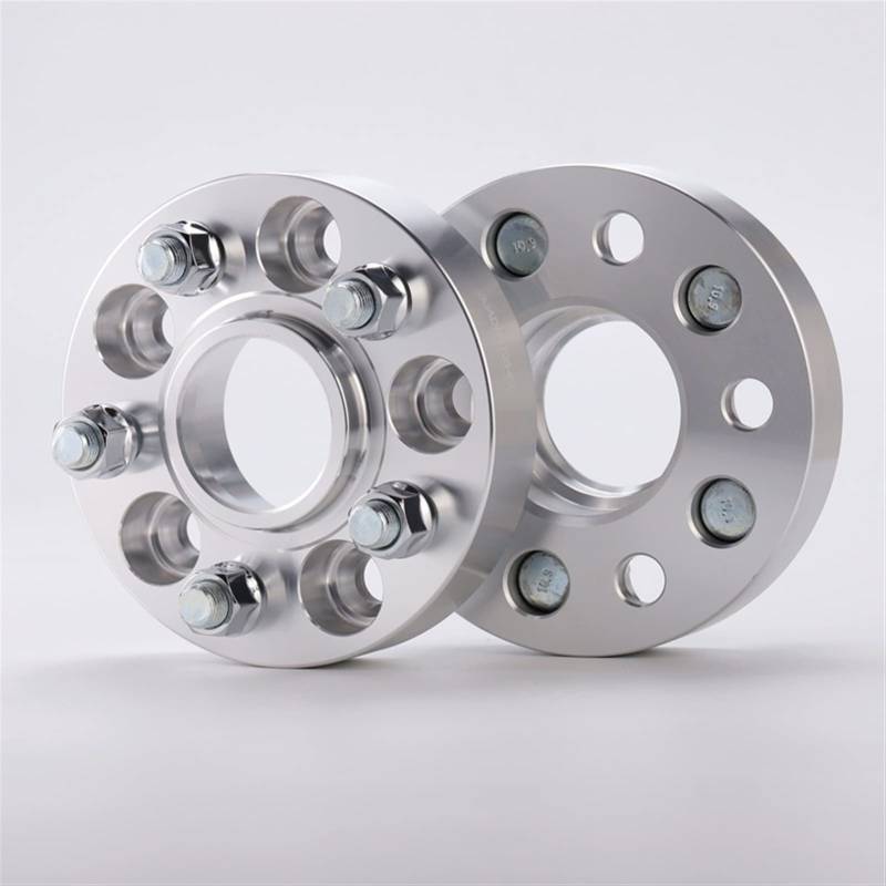 Jodriva 2 Stück PCD 5x127 CB 71,5 mm Spurverbreiterung, for Jeep, Commander Gladiator Grand Cherokee Wrangler, for Chrysler, Pacifica Voyager Distanzscheiben(Silver Spacer 25mm) von Jodriva