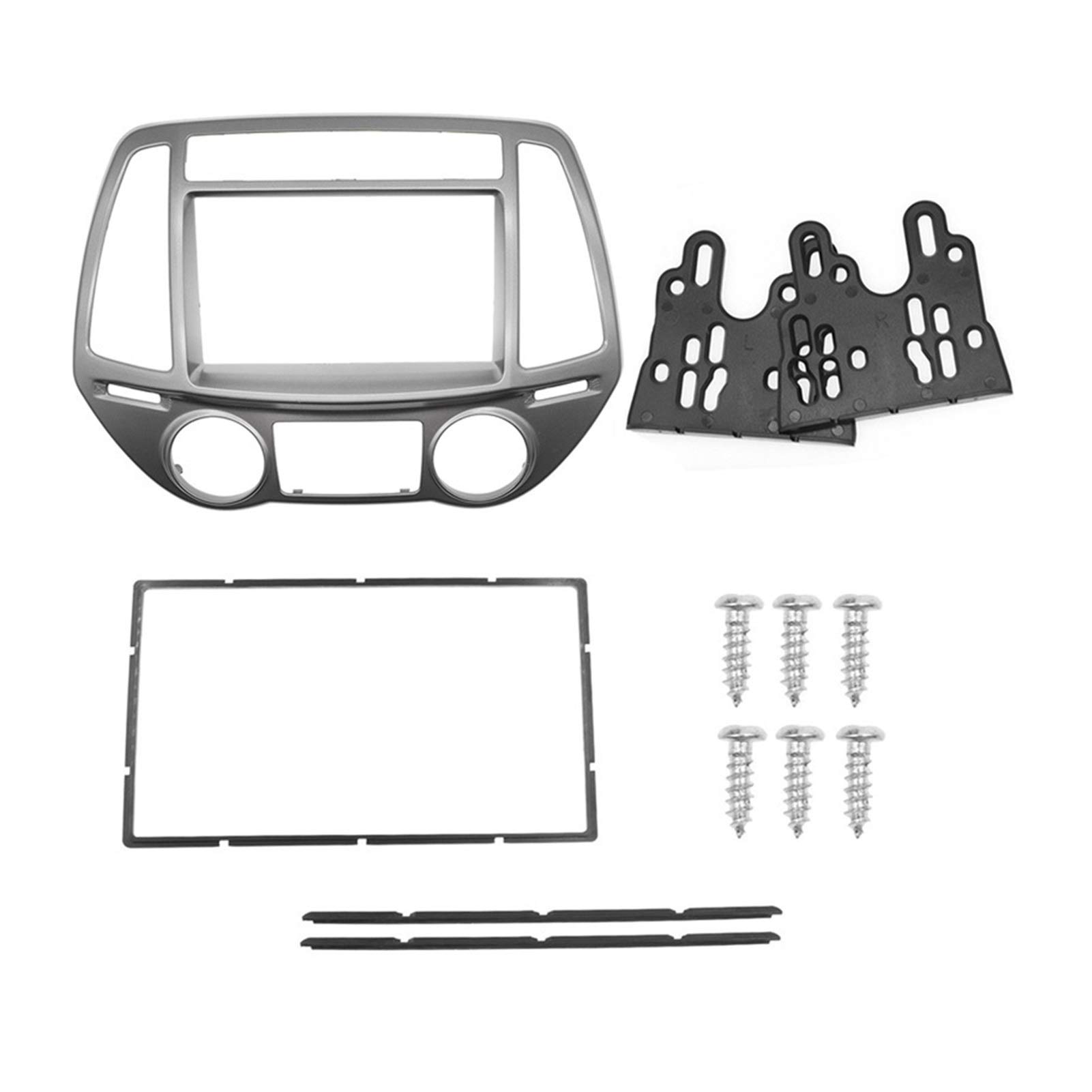 Jodriva 2Din Autoradio-Audio-Rahmenblende, for Hyundai, I20 I20 I 20 Auto/Handbuch AC 2008+, Stereo-Panel-Montage-Set, Adapter-Zierblende Autoradio-Armaturenbrett-Kit(Auto AC) von Jodriva