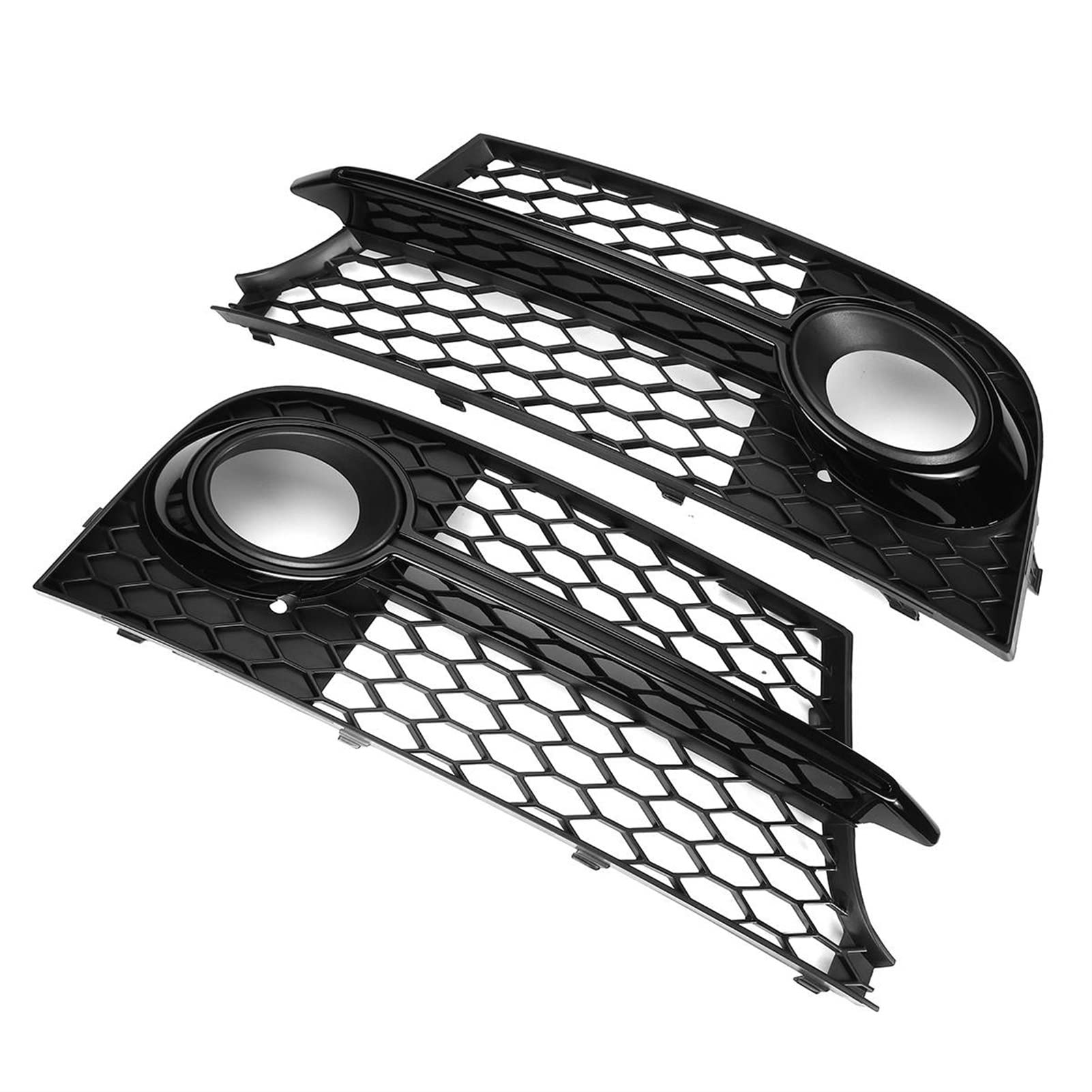 Jodriva 2PCS Auto Honeycomb Hex Front Nebel Licht Grill Lampe Kühlergrill Abdeckung, for Audi, for TT MK2 for, for TTS 2011-2014 8J0807681KT94 8J0807682KT94 Nebelscheinwerfer-Kühlergrill-Abdeckungsbl von Jodriva