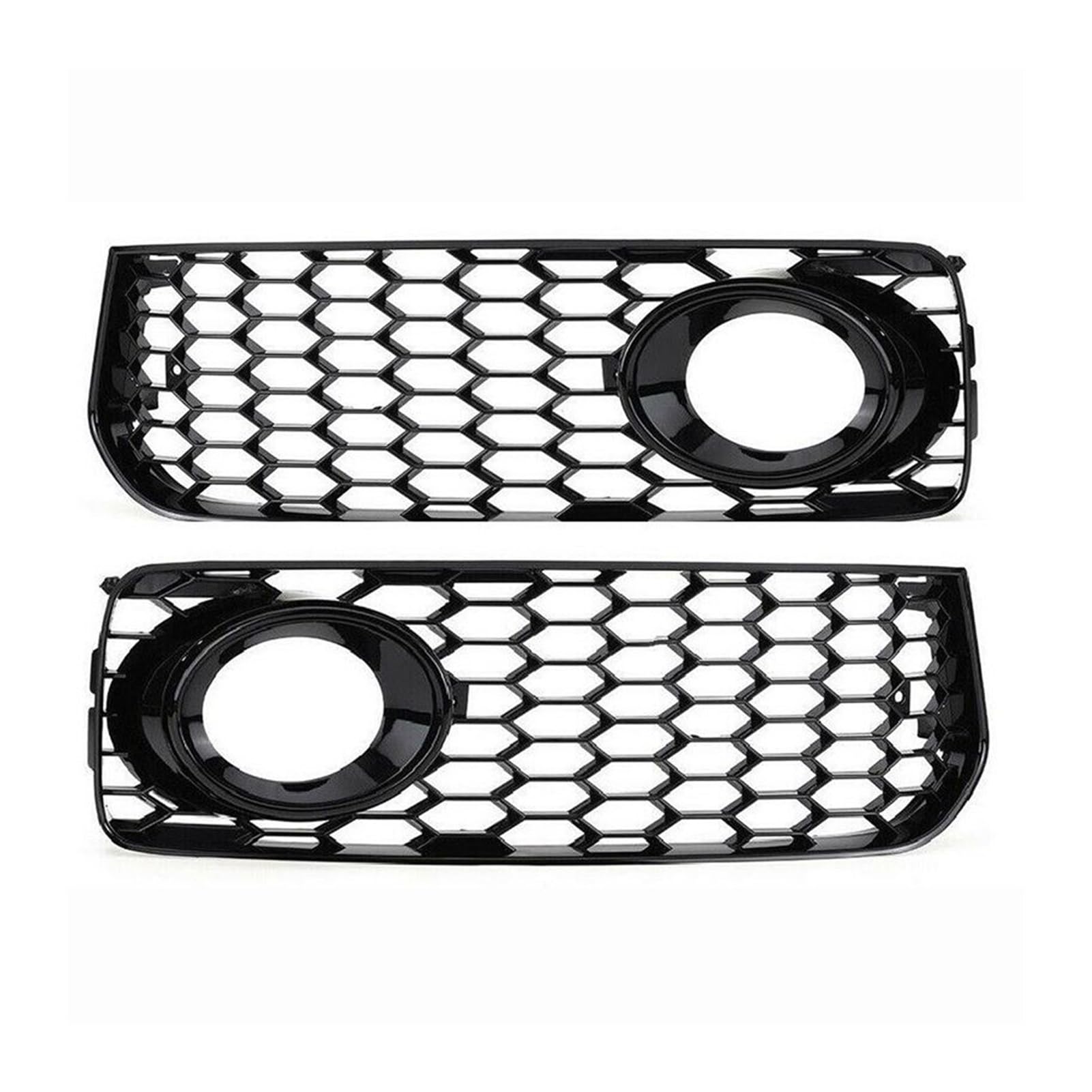 Jodriva 2PCS Auto Vorne Links Rechts Stoßstange Nebel Licht Lampe Kühlergrill Grill, for Audi, for A5 for, for S5 B8 RS5 2008 2009 2010 2011 2012 Schwarz Nebelscheinwerfer-Kühlergrill-Abdeckungsblend von Jodriva