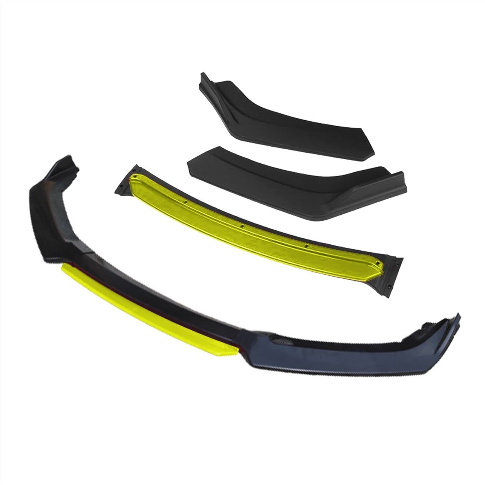 Jodriva 3 Stück Autozubehör Frontstoßstange Lippe Schwarz Diffusor Body Kit Spoiler, for Toyota, Auris Frontspoilerstoßstangen(4pcs+Yellow) von Jodriva