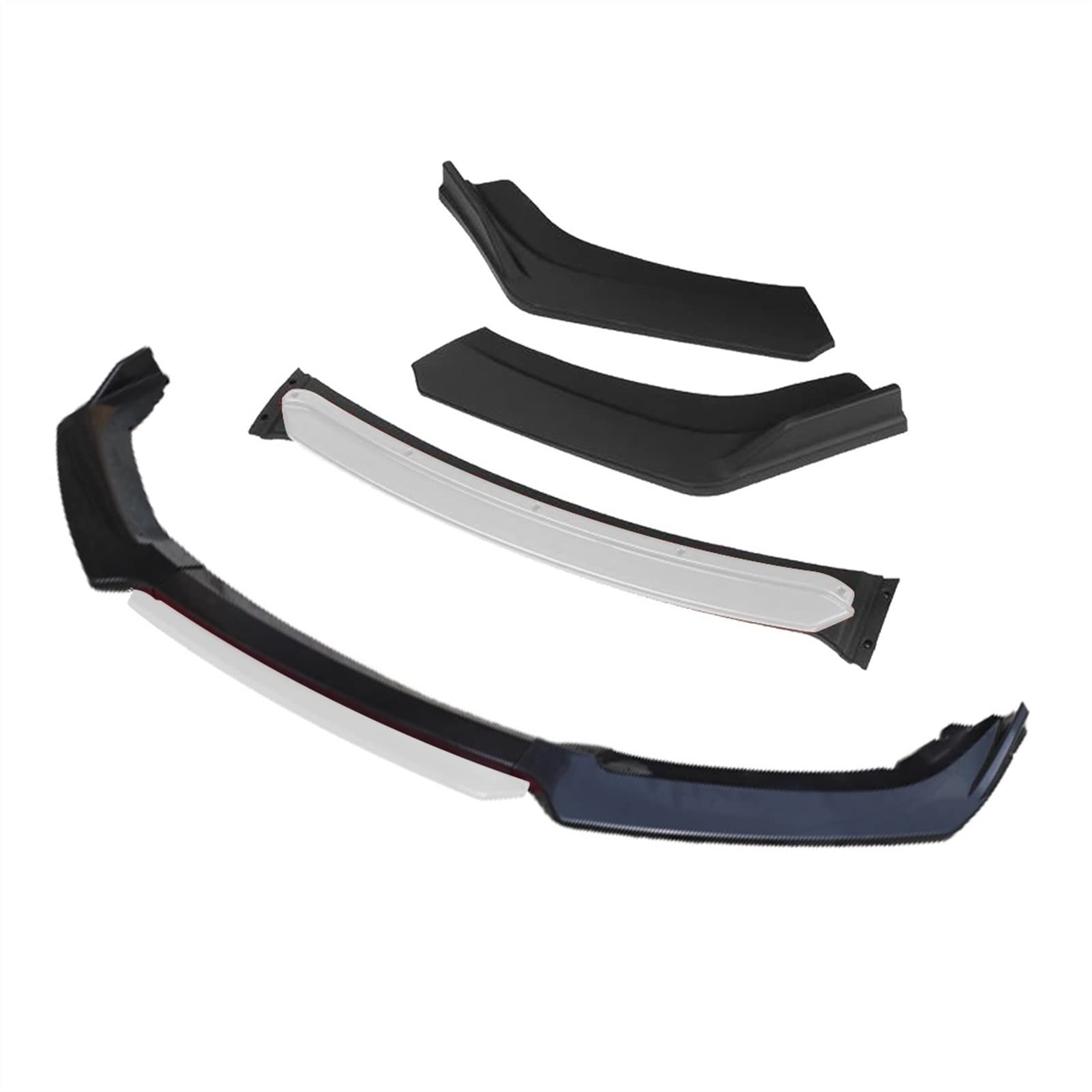 Jodriva 3-teiliges Zubehör, Auto-Frontstoßstangen-Lippensplitter, Diffusor-Lippenkörper-Kit, Spoiler-Stoßstangen, for Toyota, for Corolla, 2015 2016 2017, Schwarz Frontspoilerstoßstangen(4pcs+White) von Jodriva