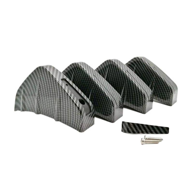 Jodriva 4 Pcs Carbon Stil Universal Auto Hinten Unten Stoßstange Diffusor Fin Spoiler Lip Flügel Splitter Spoiler-Seitenflügelverkleidung von Jodriva