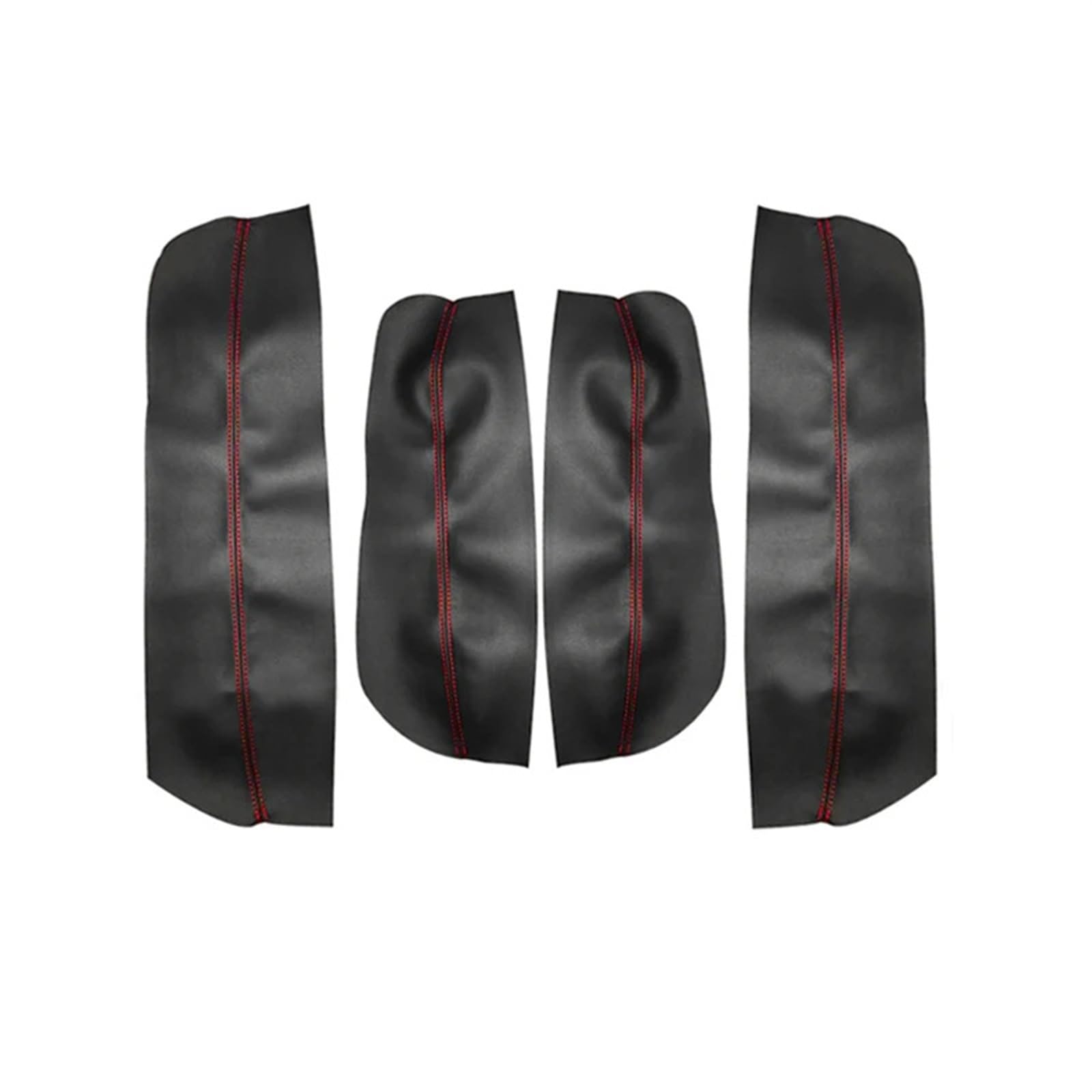 Jodriva 4 Teile/Satz, for Peugeot, 3008 2011 2012 Auto Innentür Armlehne Panel Schwarz Mikrofaser Leder Abdeckung Trim Zubehör mit Werkzeug Abdeckung der Türarmlehnenverkleidung(Black-red line) von Jodriva