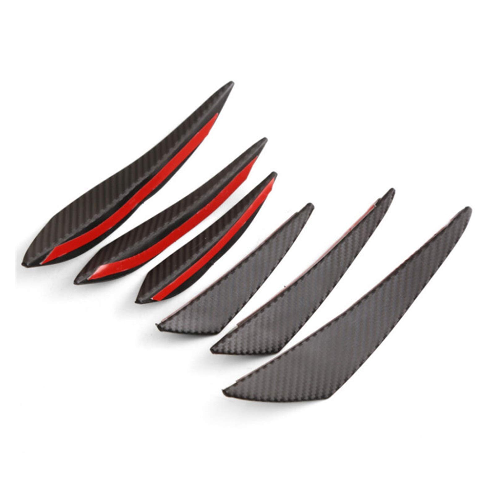 Jodriva 6 stücke Lot Carbon Fiber Stil Auto Front Stoßstange Lip Splitter Körper Spoiler Canards Spoiler-Seitenflügelverkleidung von Jodriva