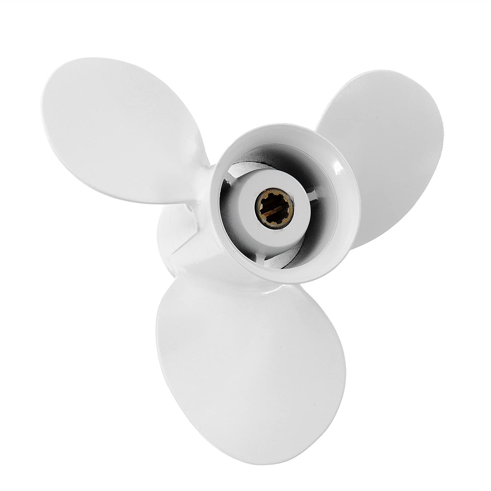 Jodriva Außenbordpropeller 9 1/4 x 9 3/4, for Yamaha, 9,9–15 PS 683-45952-00-EL 8-Keilzahn-3-Blatt-Marinepropeller Austausch des Außenbordpropellers von Jodriva