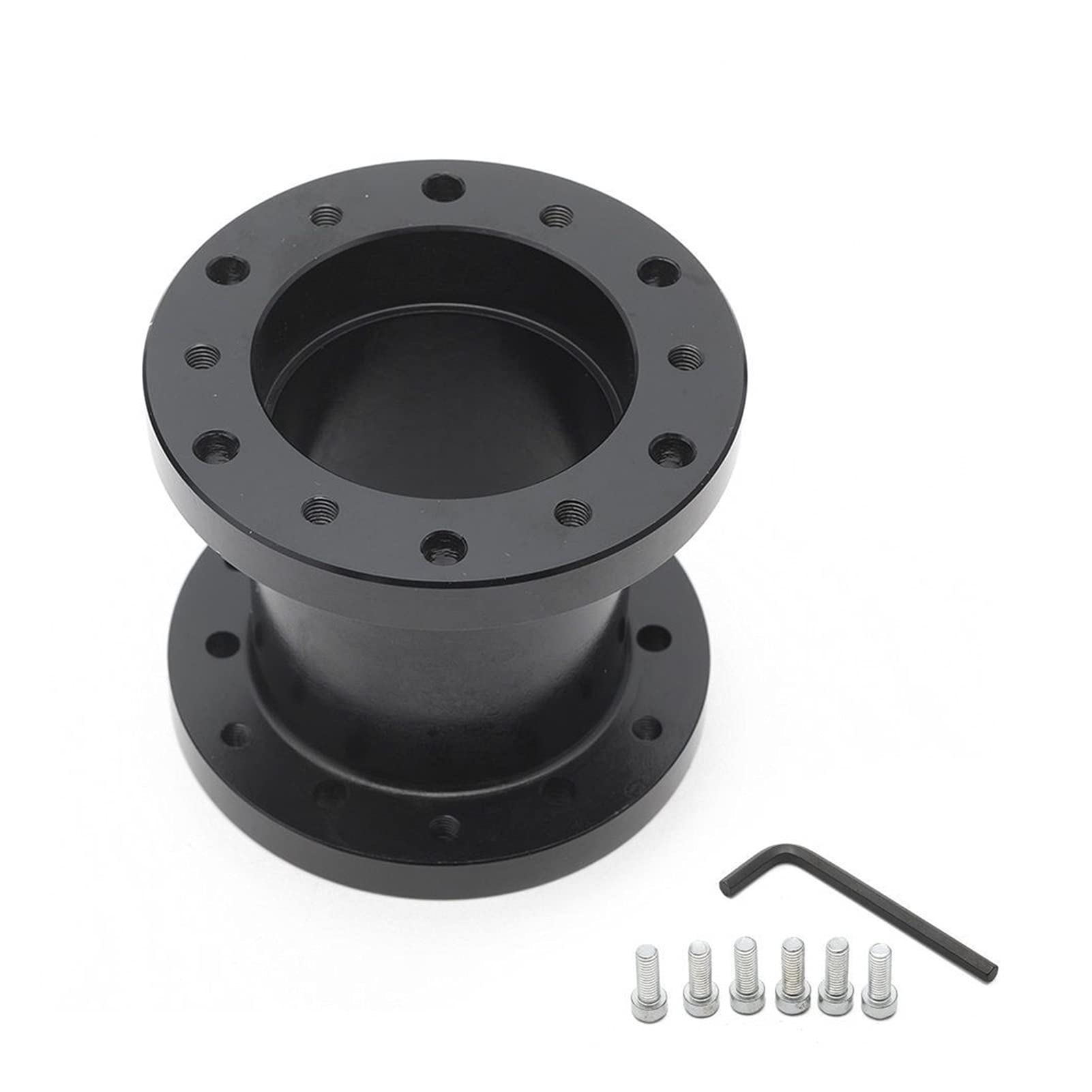 Jodriva Auto 75mm Höhe Aluminium Legierung Lenkrad Hub Adapter Spacer Boss Kit ADDG75MMBK Lenkradnabensatz von Jodriva