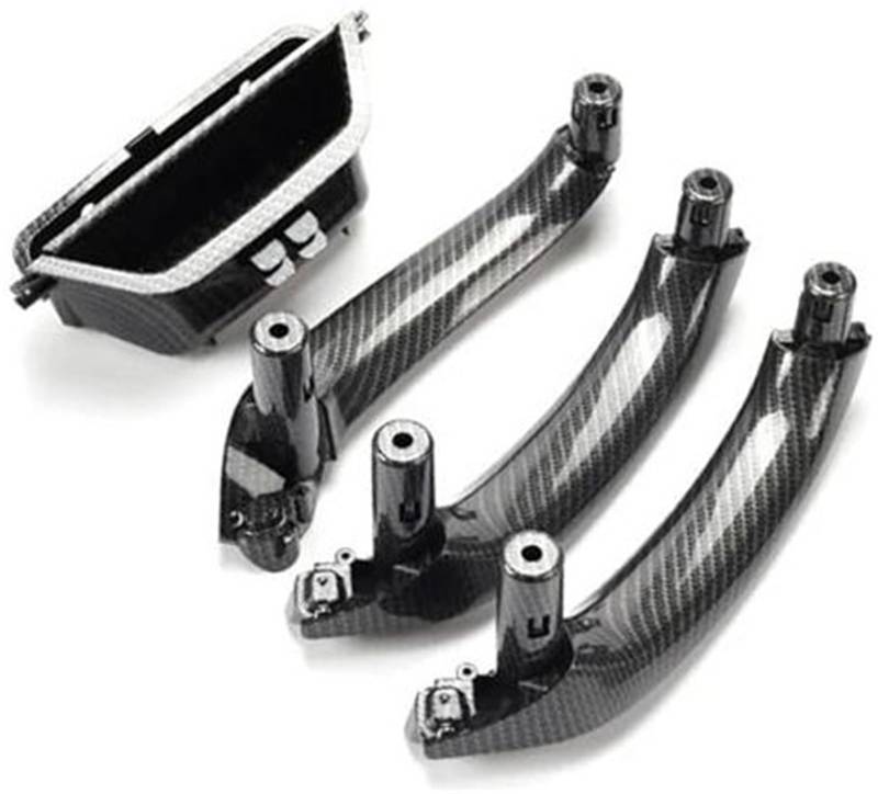 Jodriva Auto Innentürgriff LHD RHD 51417250307 Auto vorne Links Türinnengriff Pull Trim Panel Griff, for, X3 X4 F25 F26 2010-2016 Auto-Innentürgriff(Black Lhd Carbonfiber Pattern Set) von Jodriva