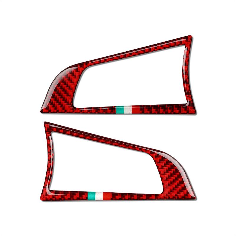 Jodriva Auto-Lenkrad-Abdeckungs-Aufkleber, Carbon-Faser-Verzierung, for ALFA Romeo, for Giulia 952, for Stelvio 949 2017–2019, Innenzubehör Innendekorationsaufkleber(Red) von Jodriva