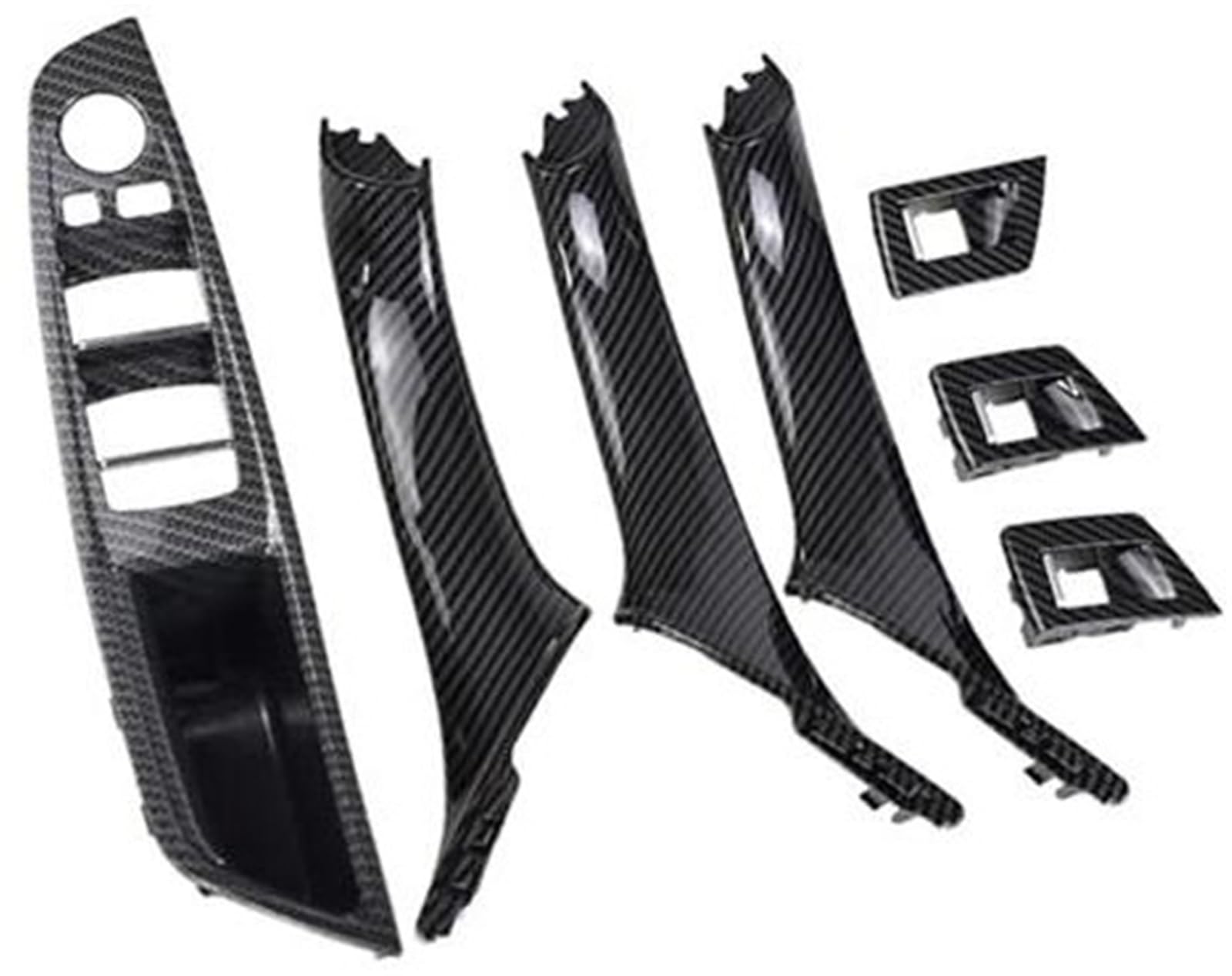 Jodriva Auto Styling Auto Links rechts Innentür Armlehne Griff Innenverkleidung Pull Trim Cover, for, 5er F10 F11 520 525 RHD Autotür-Armlehnengriff(Carbon-7pcs-RHD) von Jodriva