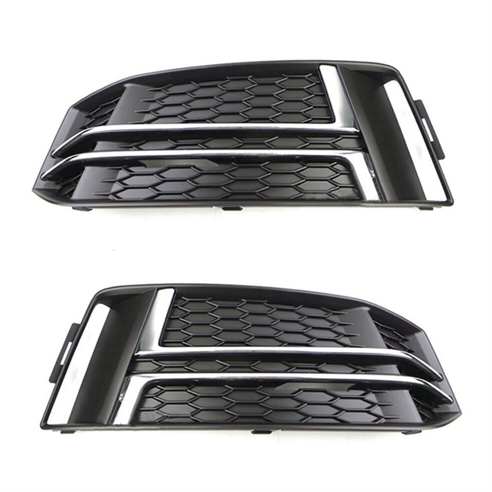 Jodriva Auto Vorne Links Rechts Stoßstange Nebel Lampe Waben Unteren Mesh Grille, for Audi, for A4 B9 2017 2018 2019 8W0807681F 8W0807682F Nebelscheinwerfer-Kühlergrill-Abdeckungsblende von Jodriva