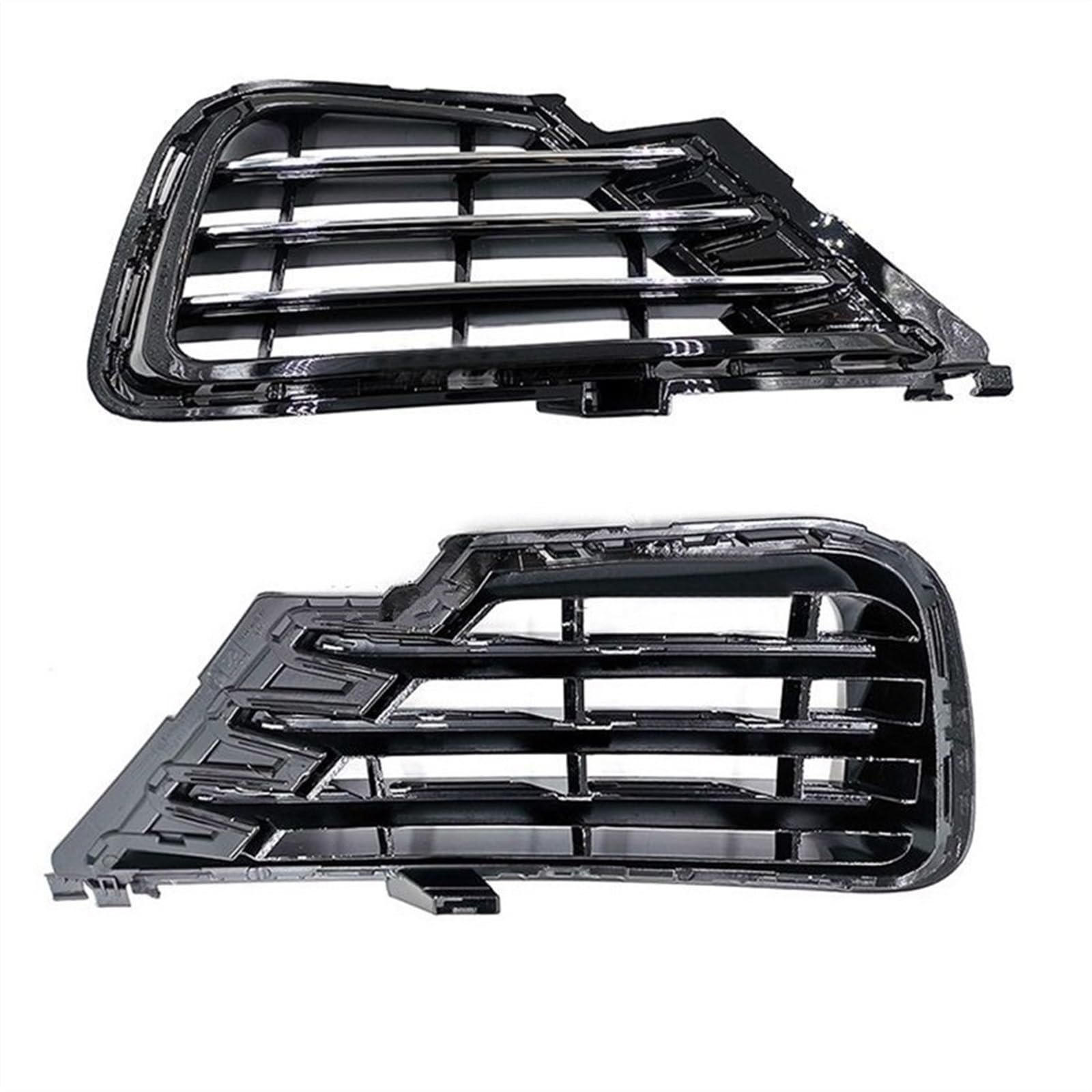 Jodriva Auto Vorne Links Rechts Stoßstange Nebel Licht Lampe Grill, for VW, for Touareg R-Linie 2016 2017 2018 7P6853665G 7P6853666G Nebelscheinwerfer-Kühlergrill-Abdeckungsblende von Jodriva