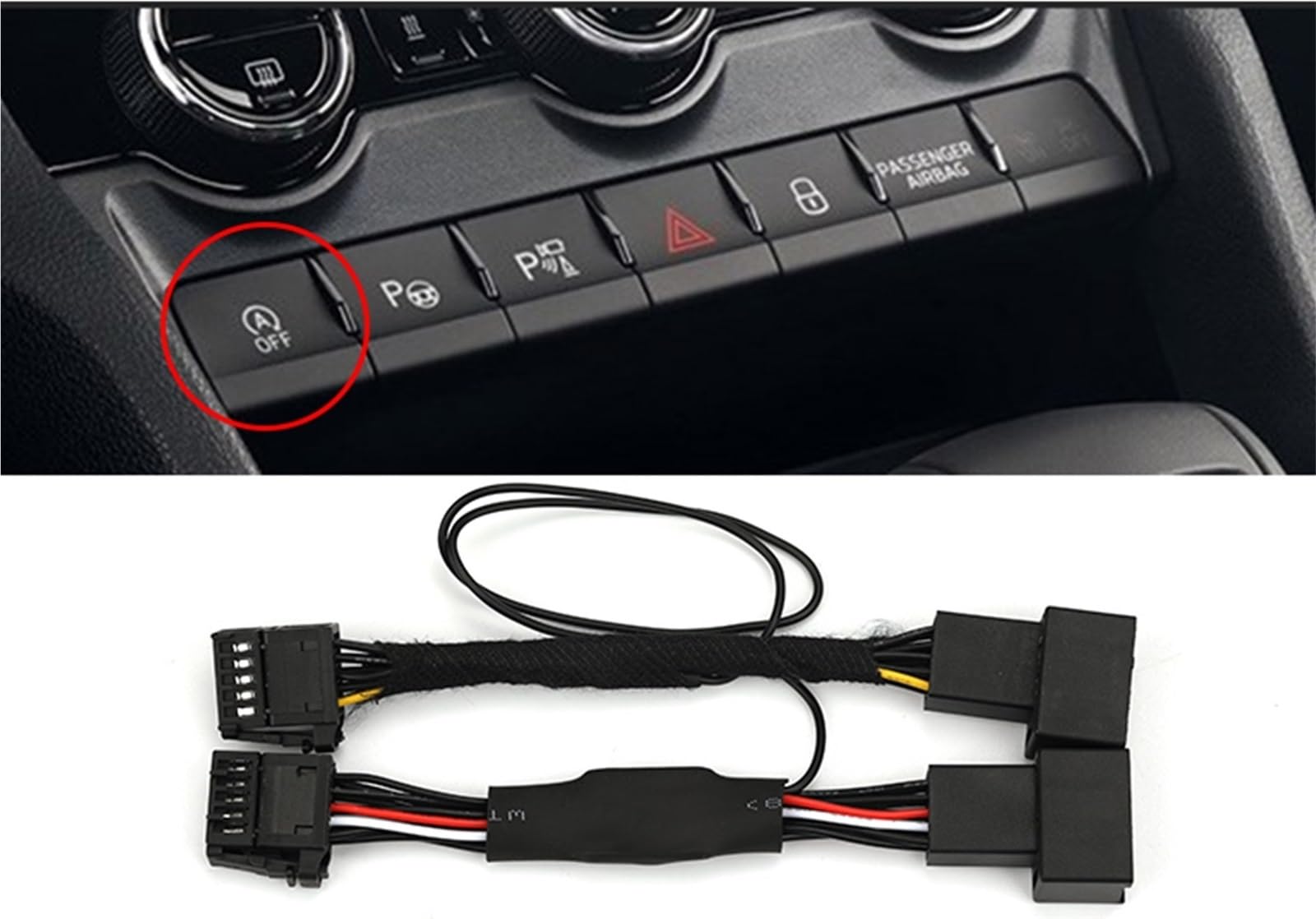 Jodriva Automatischer Stopp-Start-Motorsystem-Abbruchkabel-Gerätesteuerungssensor-Stoppstecker, for Skoda, Octiava Super B Fabia Scala, for KODIAQ Fahrzeug-Start-Stopp-Sensor(For Kodiaq) von Jodriva