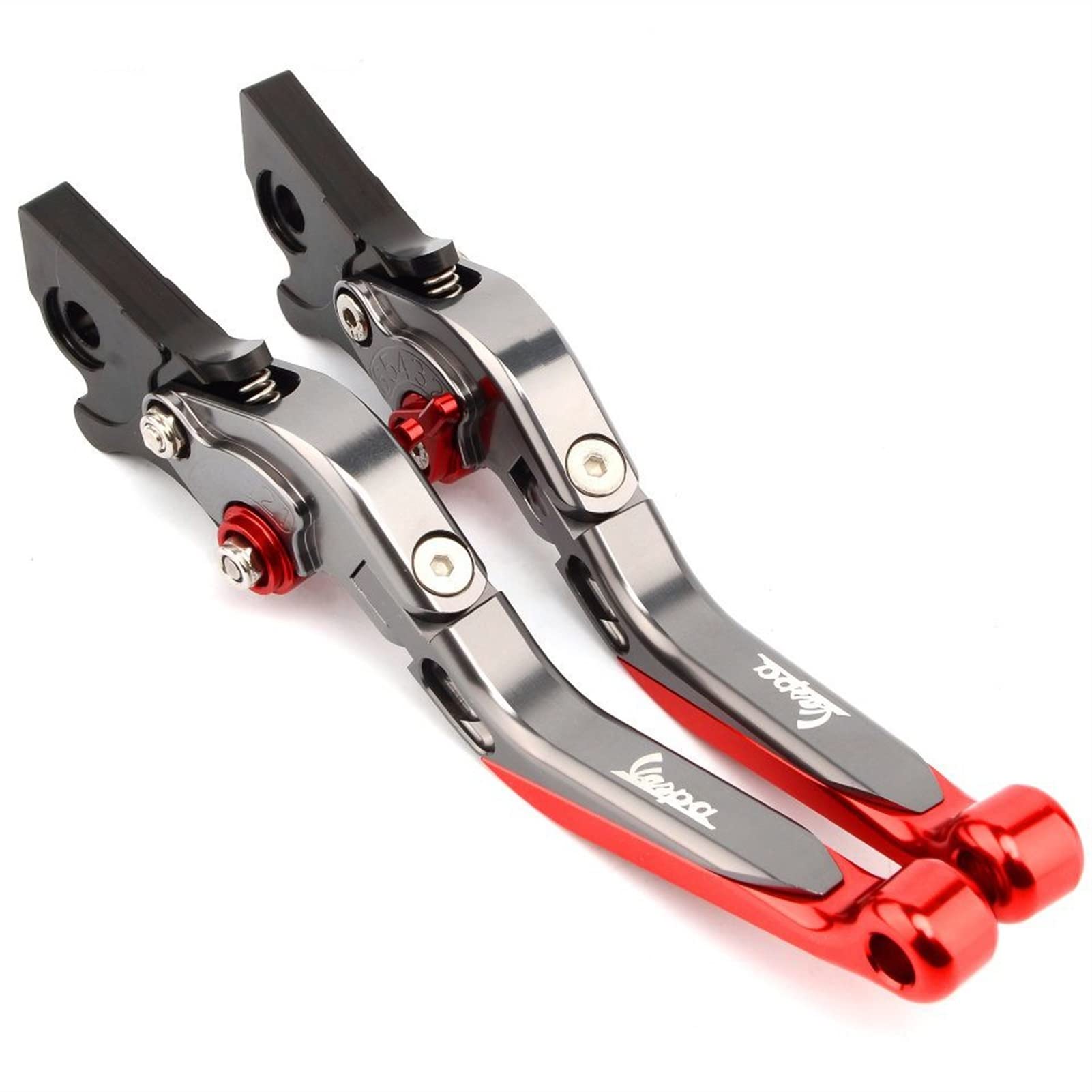 Jodriva Bremskupplungshebel CNC klappbar ausziehbar, for Vespa, for Granturismo 125/200 GTS 125/250 S125/150/300 Super Motorrad-Kupplungsbremshebel(Red) von Jodriva