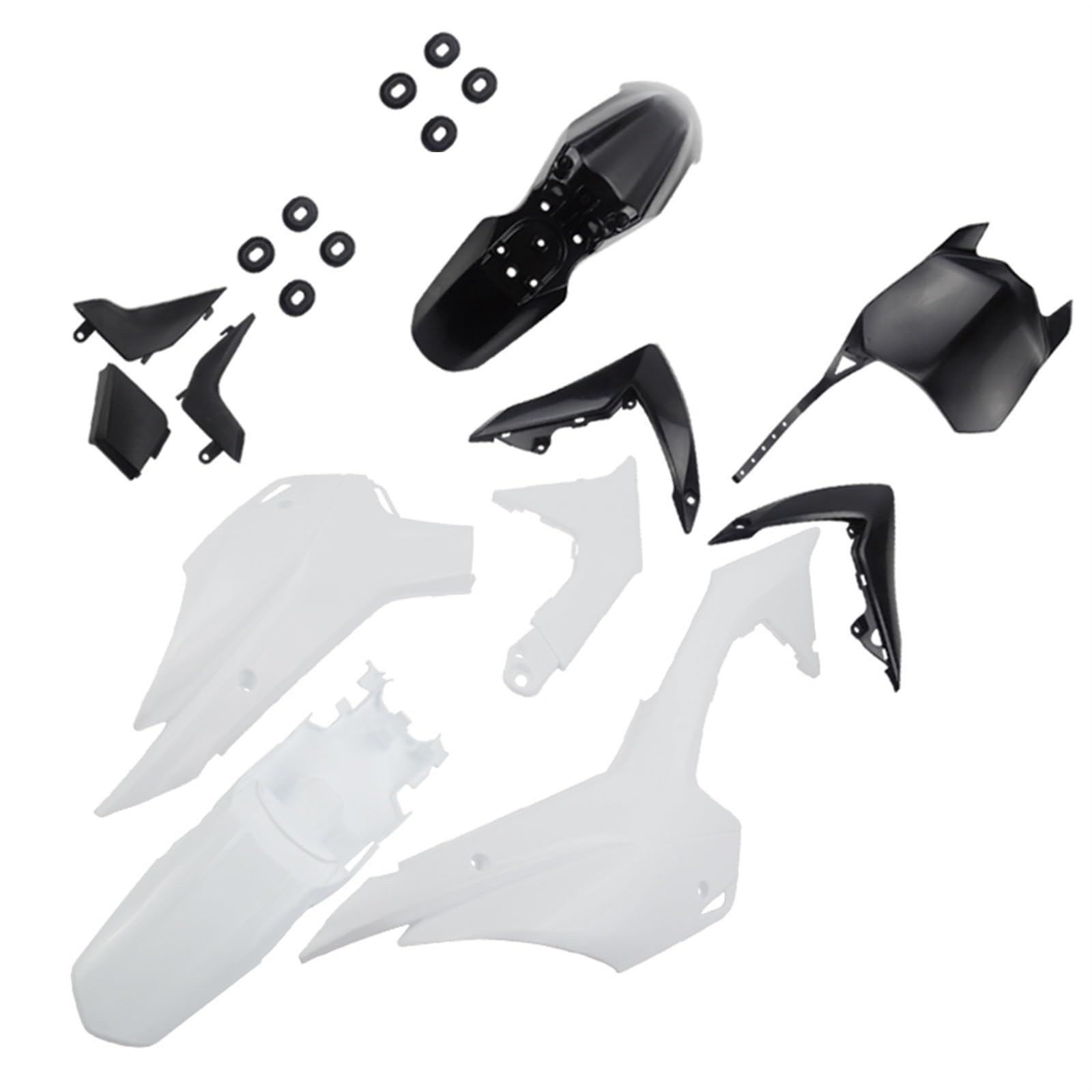 Jodriva CRF110 Kunststoff Verkleidung Body Kits Pit Dirt Motor Trail Bike Kotflügel for SKY-125cc Kinder, for Mini, Dirt Bike Verkleidungsteile für Motorräder(Black and White) von Jodriva