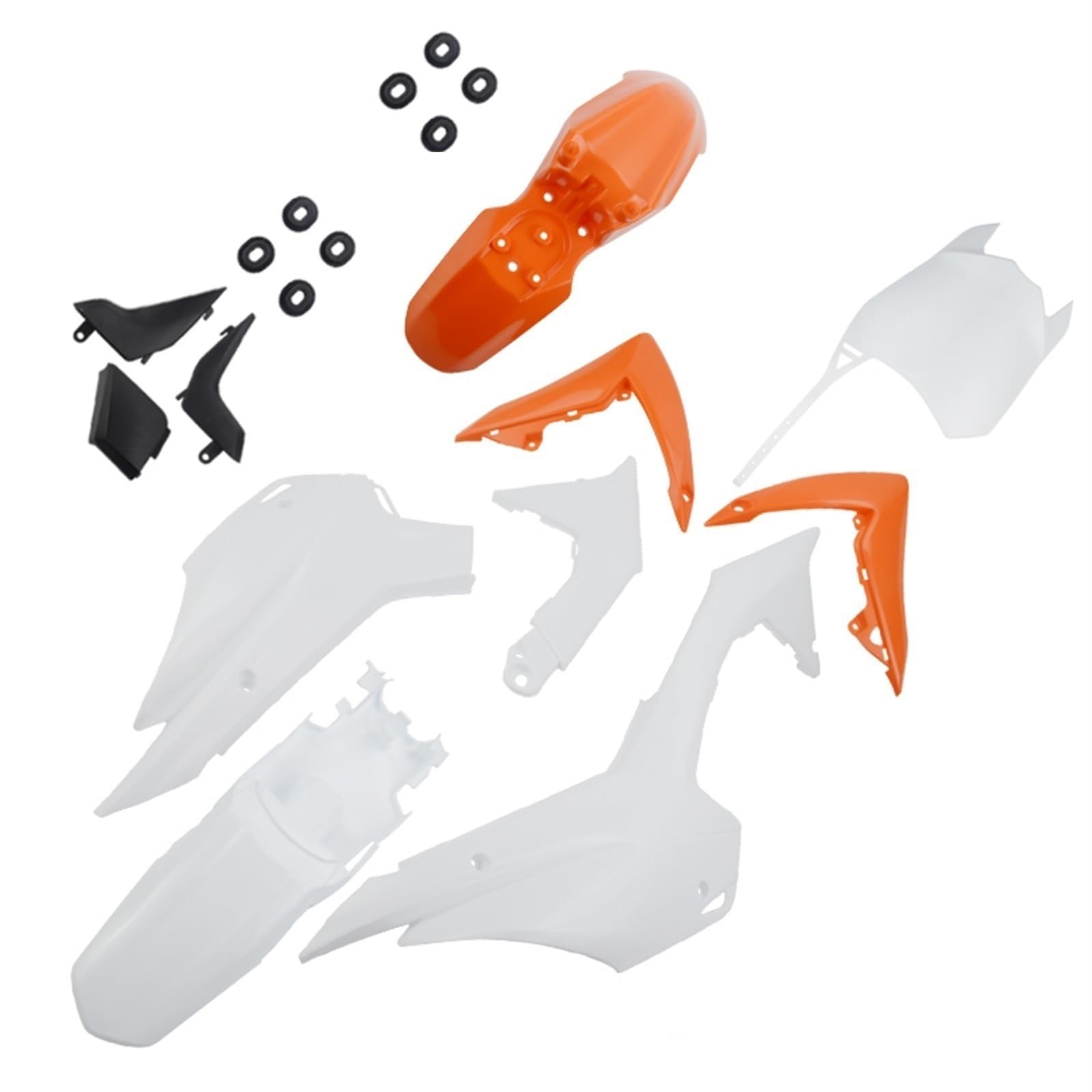 Jodriva CRF110 Kunststoff Verkleidung Body Kits Pit Dirt Motor Trail Bike Kotflügel for SKY-125cc Kinder, for Mini, Dirt Bike Verkleidungsteile für Motorräder(Orange and White) von Jodriva