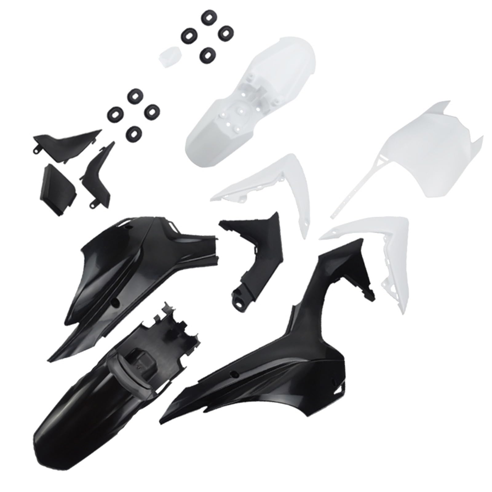 Jodriva CRF110 Kunststoff Verkleidung Body Kits Pit Dirt Motor Trail Bike Kotflügel for SKY-125cc Kinder, for Mini, Dirt Bike Verkleidungsteile für Motorräder(White and Black) von Jodriva