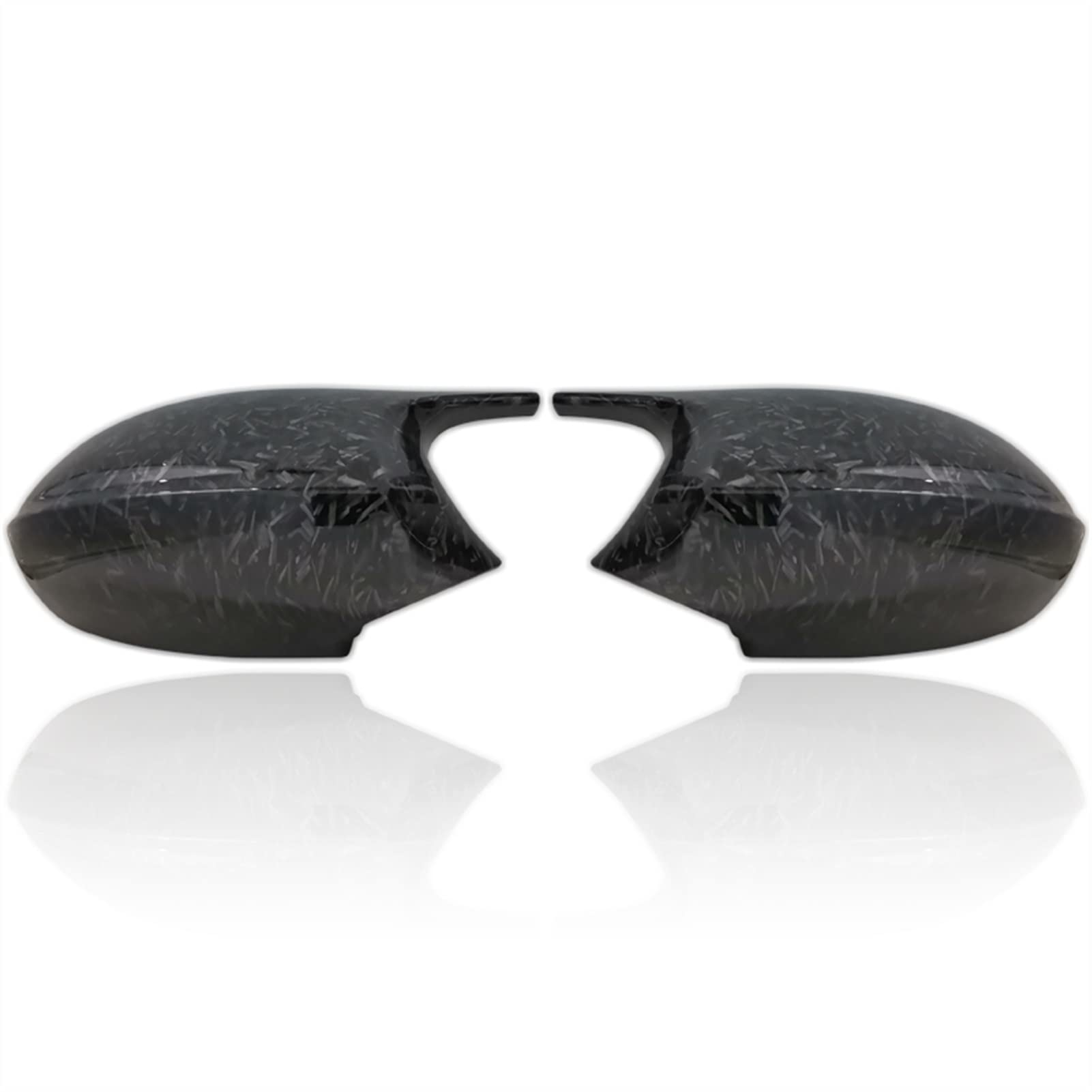 Jodriva Car Side Wing Mirror Cover Rear-View Caps Types, for BMW, 1 3 Series E81 E82 E87 E88 E90 E91 E92 E93 2005-2009 Black Rückspiegelabdeckung(Forged Carbon Look) von Jodriva