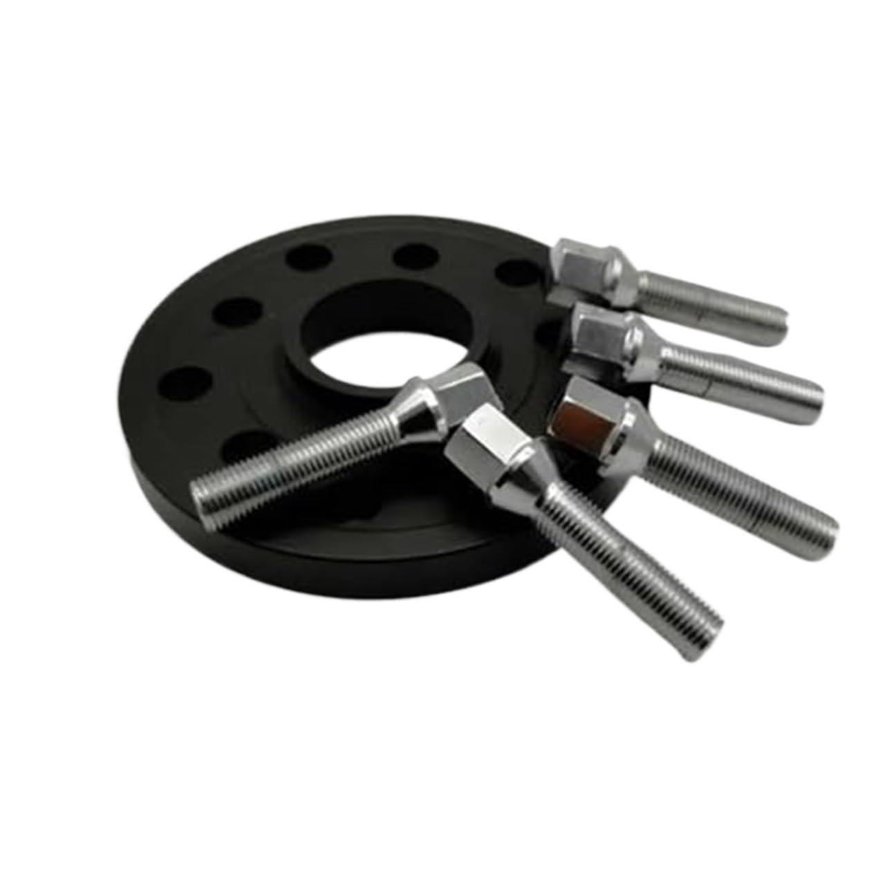 Jodriva Distanzstücke, Spurverbreiterungen 5x112 Hubcentric 66.6 Autozubehör 20mm Aluminium-Radadapteranzug, for, Auto-Separadores-Shims-Platte Spurverbreiterung(Black 12mm) von Jodriva