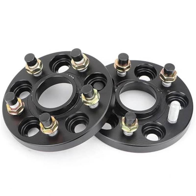 Jodriva Distanzstücke 2 Stück Passend for Autos 7075 Aluminium, geschmiedete Spurverbreiterungen Spurverbreiterungen Adapter 5x100 57,1mm M14x1,5 Unterlegscheiben Platte Spurverbreiterung(Black 45MM) von Jodriva