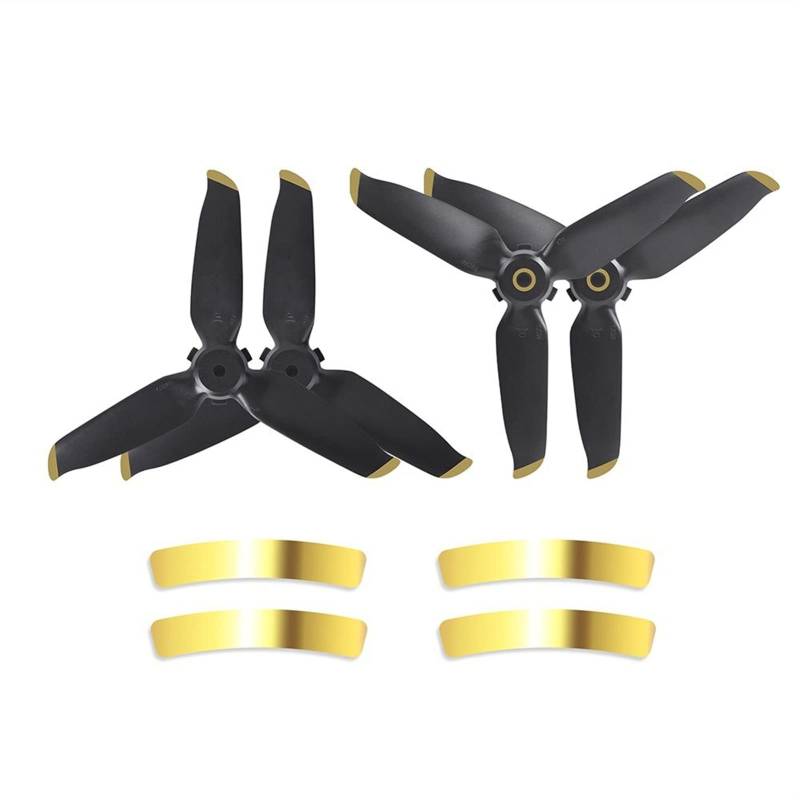 Jodriva Geschenkaufkleber Propellerzubehör Spitze Schnellverschluss Leichte ABS-Propeller, for DJI, FPV-Drohne 5328S Ersatzklingen für Drohnen(4pcs Gold) von Jodriva