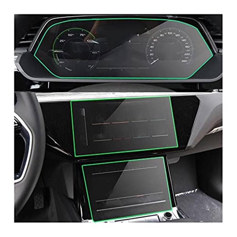 Jodriva Instrumenten-Displayschutz for E-tron 2018 2019 2020 2021, Auto-LCD-Bildschirm, Navigation, Schutzfolie, gehärtetes Glas, Armaturenbrett-Membran, gehärteter Glasschutz Navigations-Displayschut von Jodriva