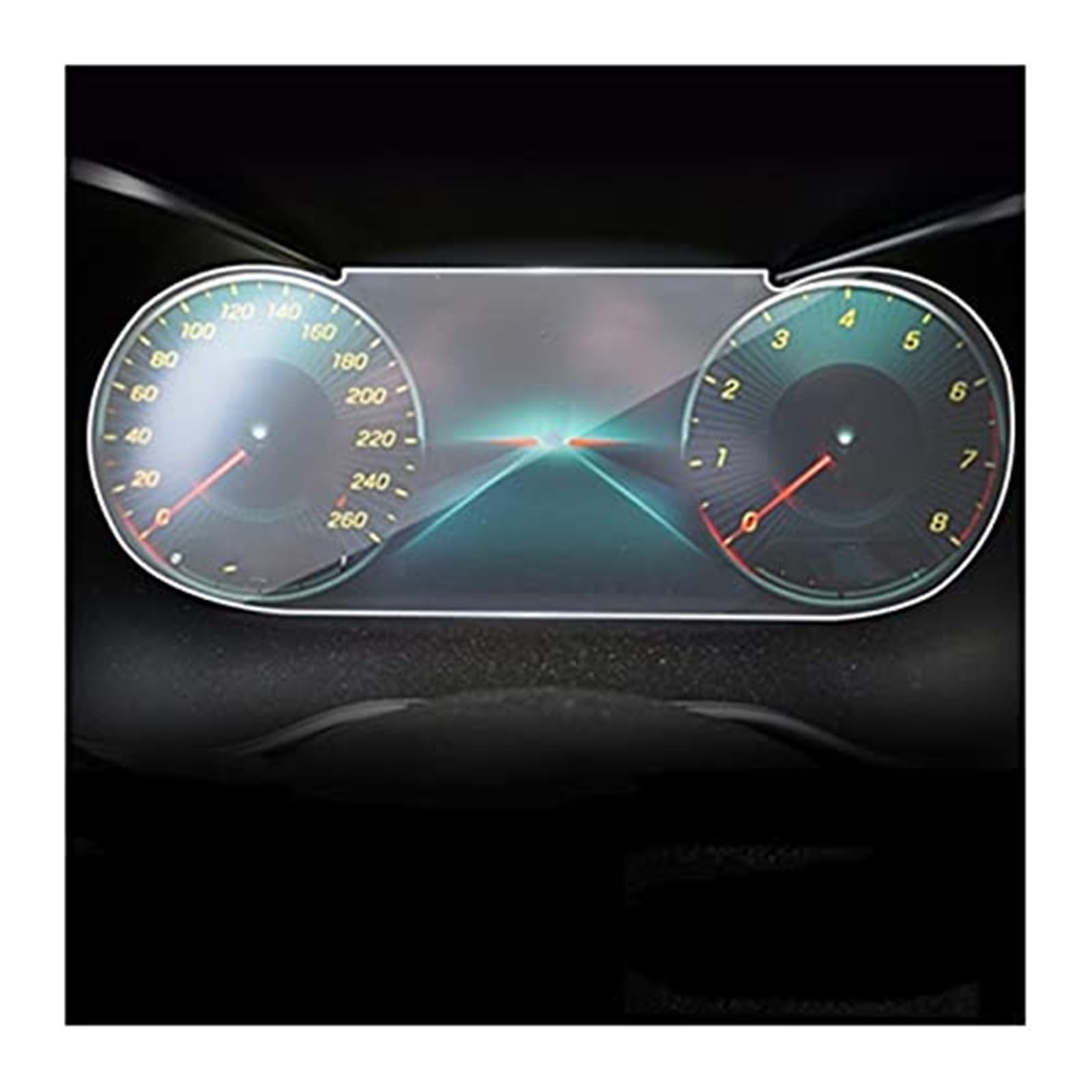 Jodriva Instrumenten-Displayschutzfolie, for Benz, for C-Klasse W205 2019 10,25 Zoll, Auto-Navigationsschutzfolie, Auto-Schutzfolie aus gehärtetem Glas Autonavigationsbildschirmschutz(BLACK Instrument von Jodriva