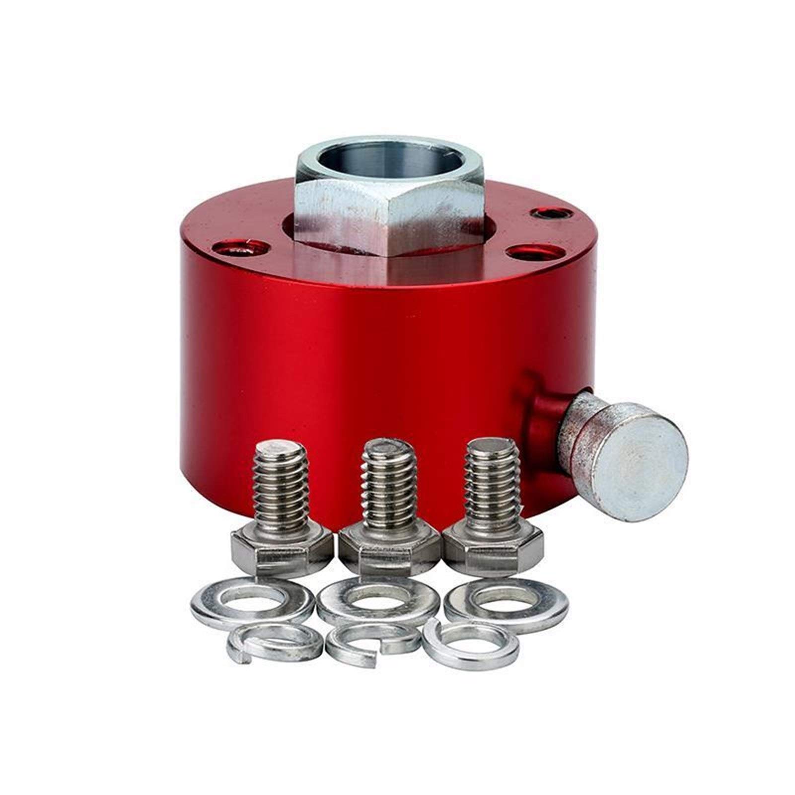 Jodriva Lenkrad Schnellverschluss Trennen Hub 3/4 Zoll Welle PushButton 3 Loch Lenkung Lenkradnabensatz(Red) von Jodriva