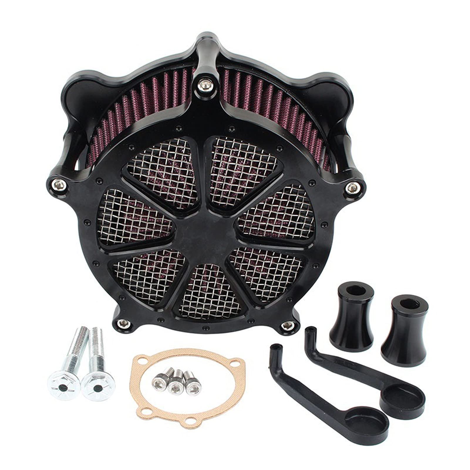 Jodriva Luftfilter-Ansaugreiniger Venturi Contrast Cut, for Harley, Dyna Softail Touring Road King Glide Fat Boy Twin Cam EVO 1993-1999 Luftfilter für Motorradmotoren(C) von Jodriva