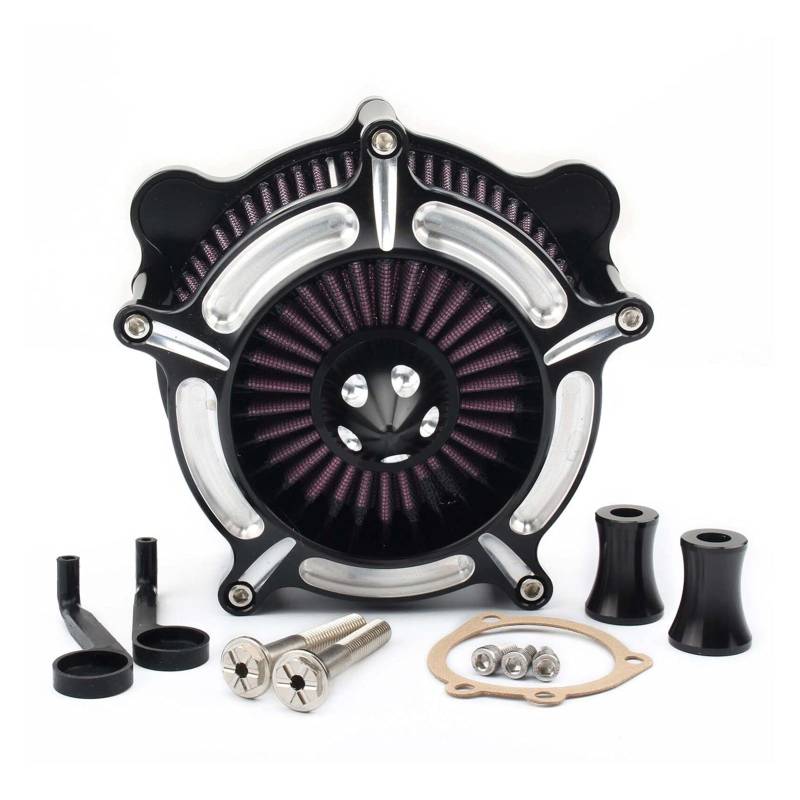 Jodriva Luftfilter Motorrad Turbine Spike Intake Luftfilter Filtersystem, for Harley, Softail Dyna Touring Road Glide 1993-2007 Luftfilter Ansaugkit von Jodriva