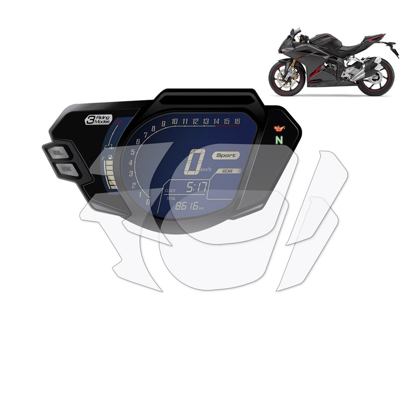 Jodriva Motorrad Cluster Kratzschutz Film Displayschutzfolie for CBR250RR CBR 250 RR CBR 250RR 2017 2018 2019 2020 Teile Tacho-Schutzfolie von Jodriva