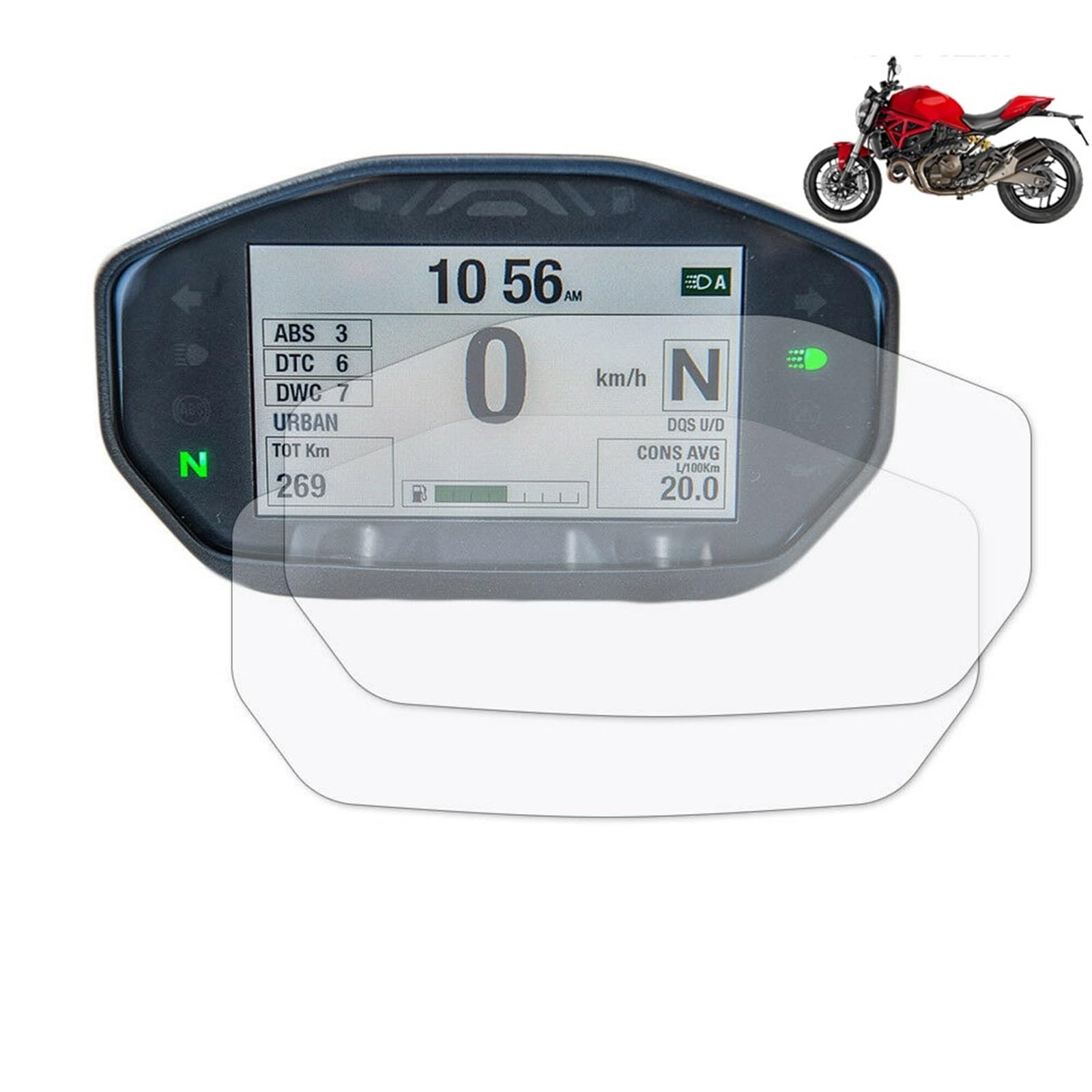 Jodriva Motorrad Cluster Kratzschutzfolie Displayschutzfolie, for Ducati Monster 797 821 1200 1200R Tacho-Schutzfolie von Jodriva