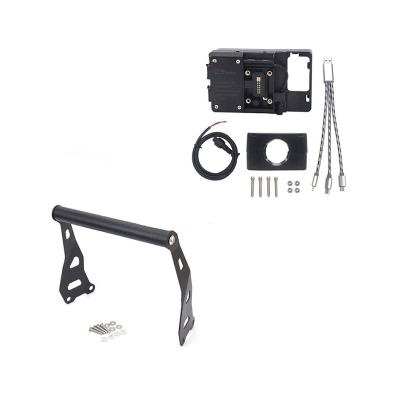 Jodriva Motorrad-Handy-GPS-Halterung, Navigationsplattenhalterung, USB-Wireless-Ladeständer, for Royal Enfield, Himalayan 2016–2021 Fahrrad-Telefonhalterung(22mm Wireless Stand) von Jodriva