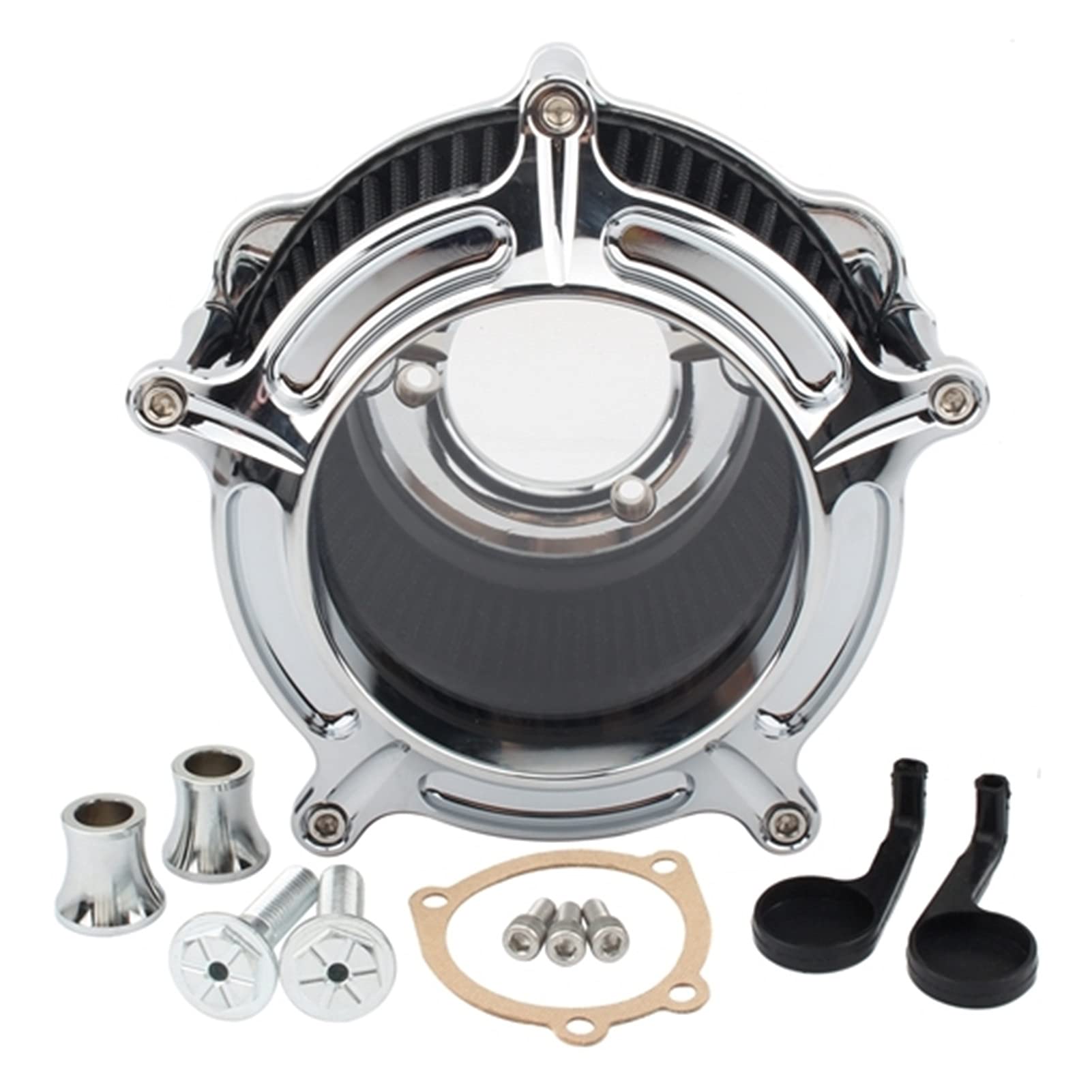 Jodriva Motorrad-Luftfilter, transparente Abdeckung, Lufteinlassreiniger, for Harley, Sportster 1991-2019 XL 883 1200 48 72 Iron 883 Forty-Eight Luftfilter Ansaugkit(MP09-001-0371) von Jodriva