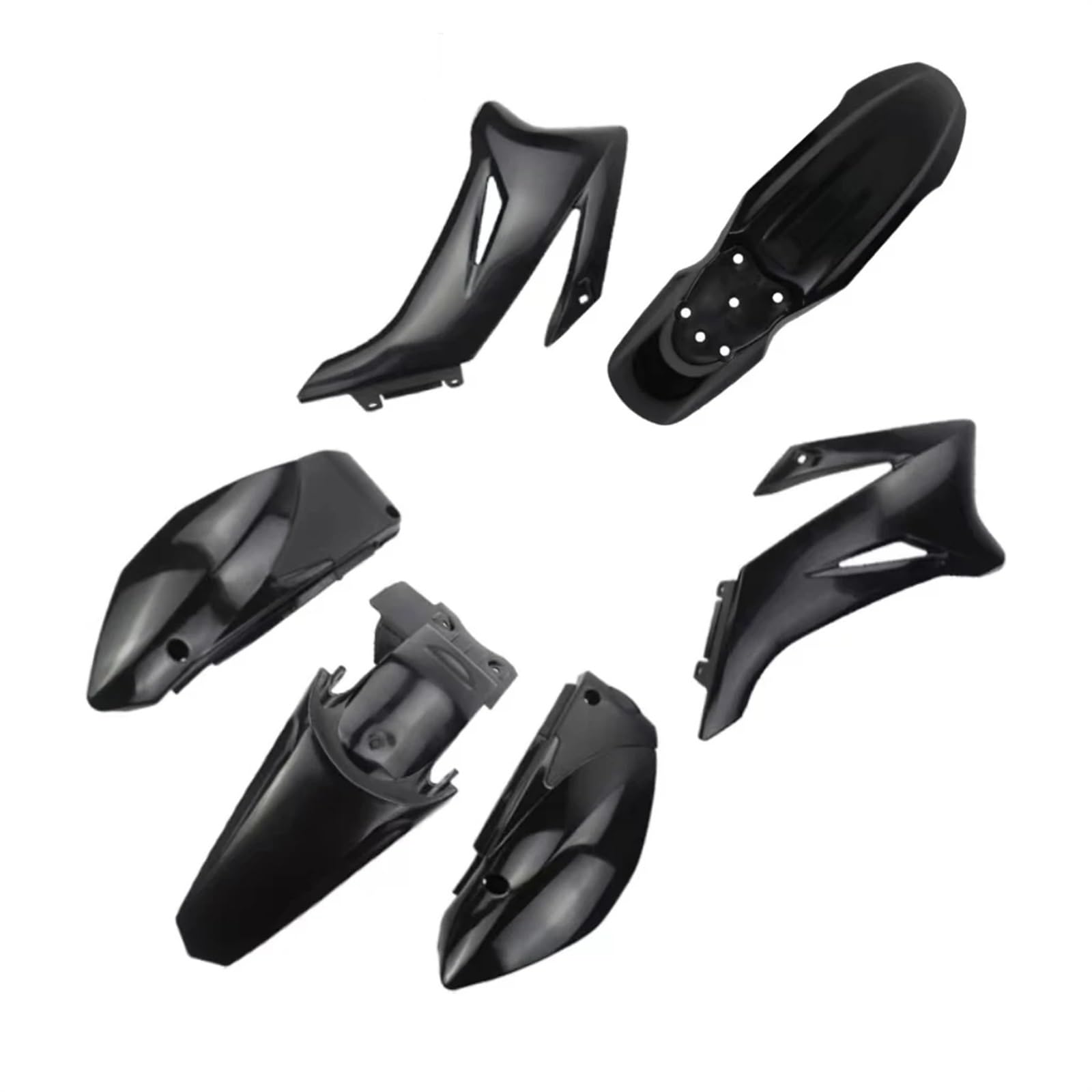 Jodriva Motorrad TTR125 Kotflügel Verkleidung Körper Kunststoff Abdeckung Kit Set TTR125 Dirt Pit Bike Verkleidungsteile für Motorräder(All Black) von Jodriva