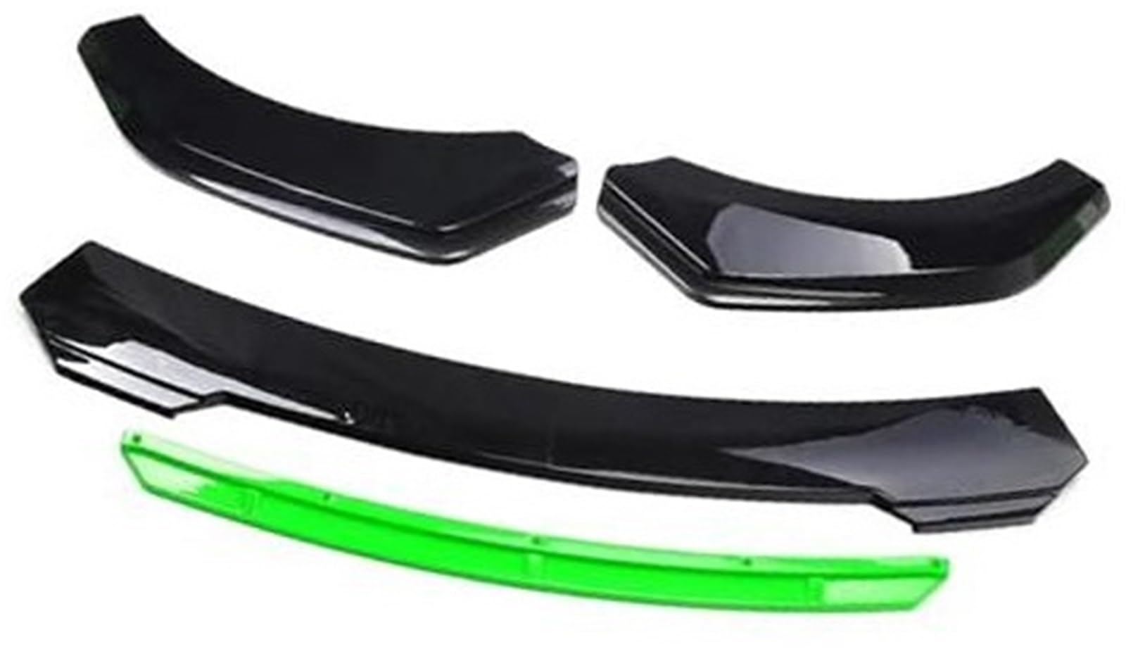 Jodriva Protector Auto Frontstoßstange Lip Body Kit Spoiler Zierstreifen Stoßstange Canard Lip Splitter Außenteile, for Mazda, Spoiler Frontstoßstangendiffusor(Black Bright Black Green) von Jodriva