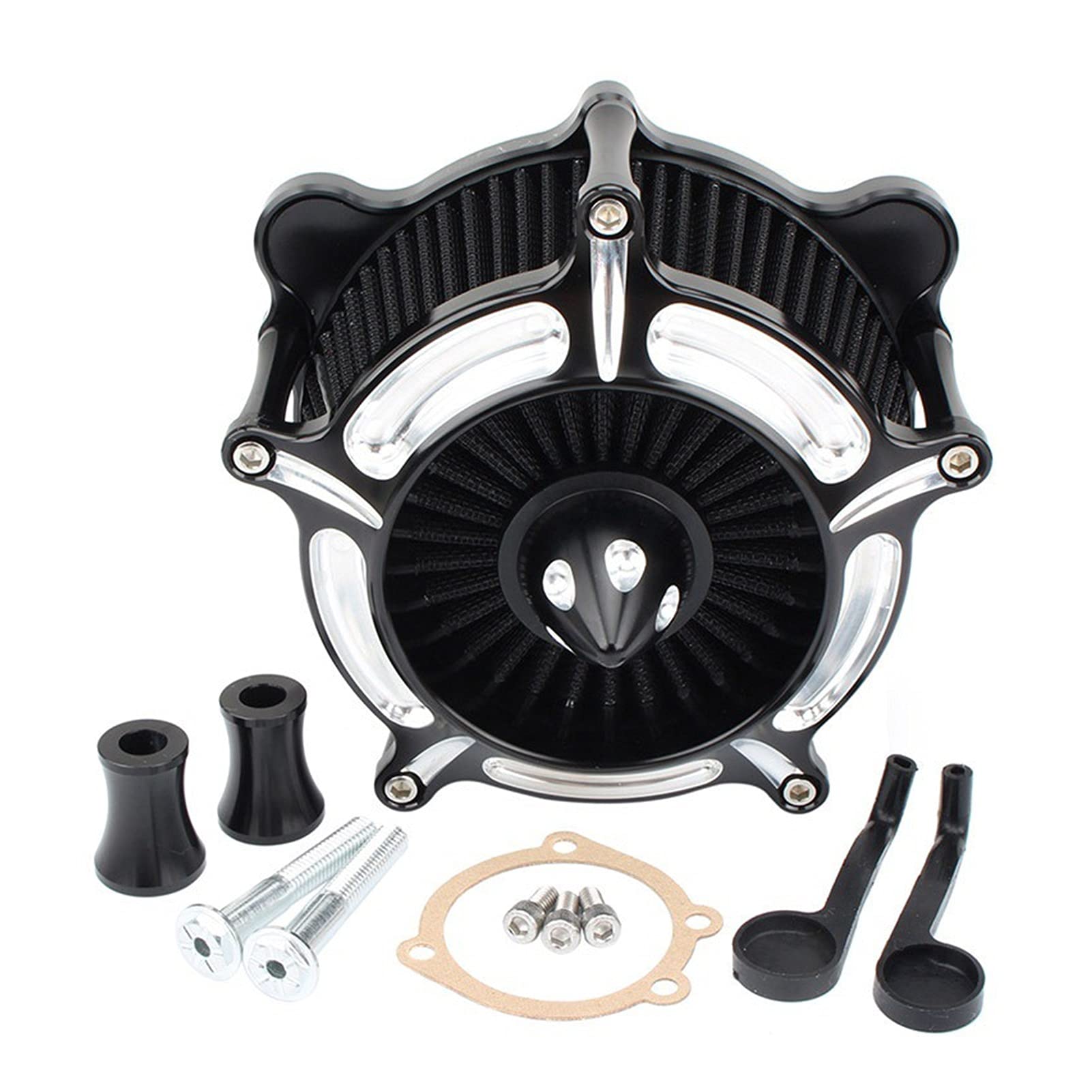 Jodriva Turbine Spike Luftfilter Ansaugfilter, for Harley, Twin Cam EVO Touring Road King Street Glide Softail FXST Dyna FXR 1993-1999 Luftfilter Ansaugkit(E) von Jodriva