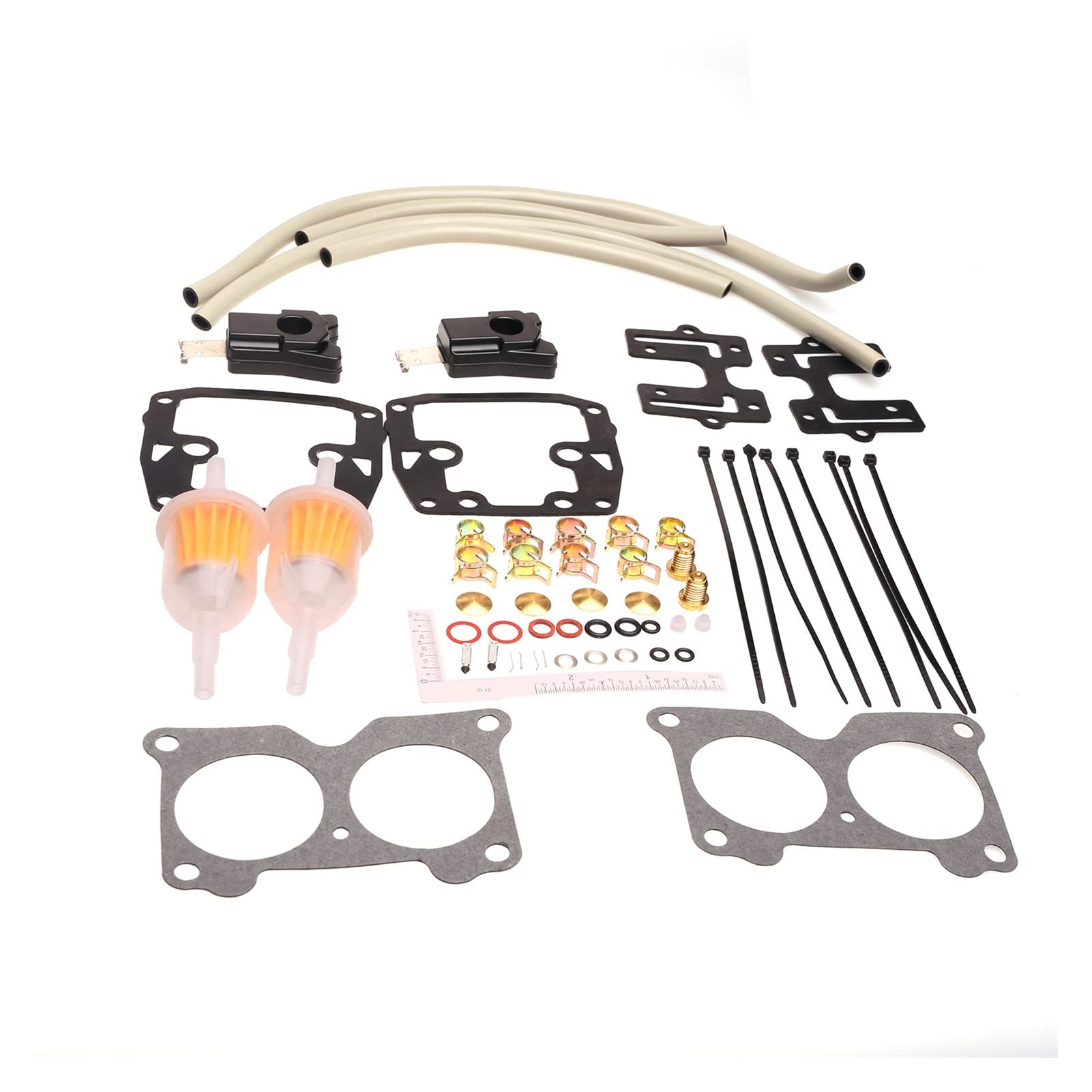 Jodriva Vergaser Reparatur Kit 18-7046 439076 Mit Float, for Johnson, for Evinrude Twin Carb Rebuild Kit V4 85 90 100 115 125 140 HP Überholungssatz von Jodriva