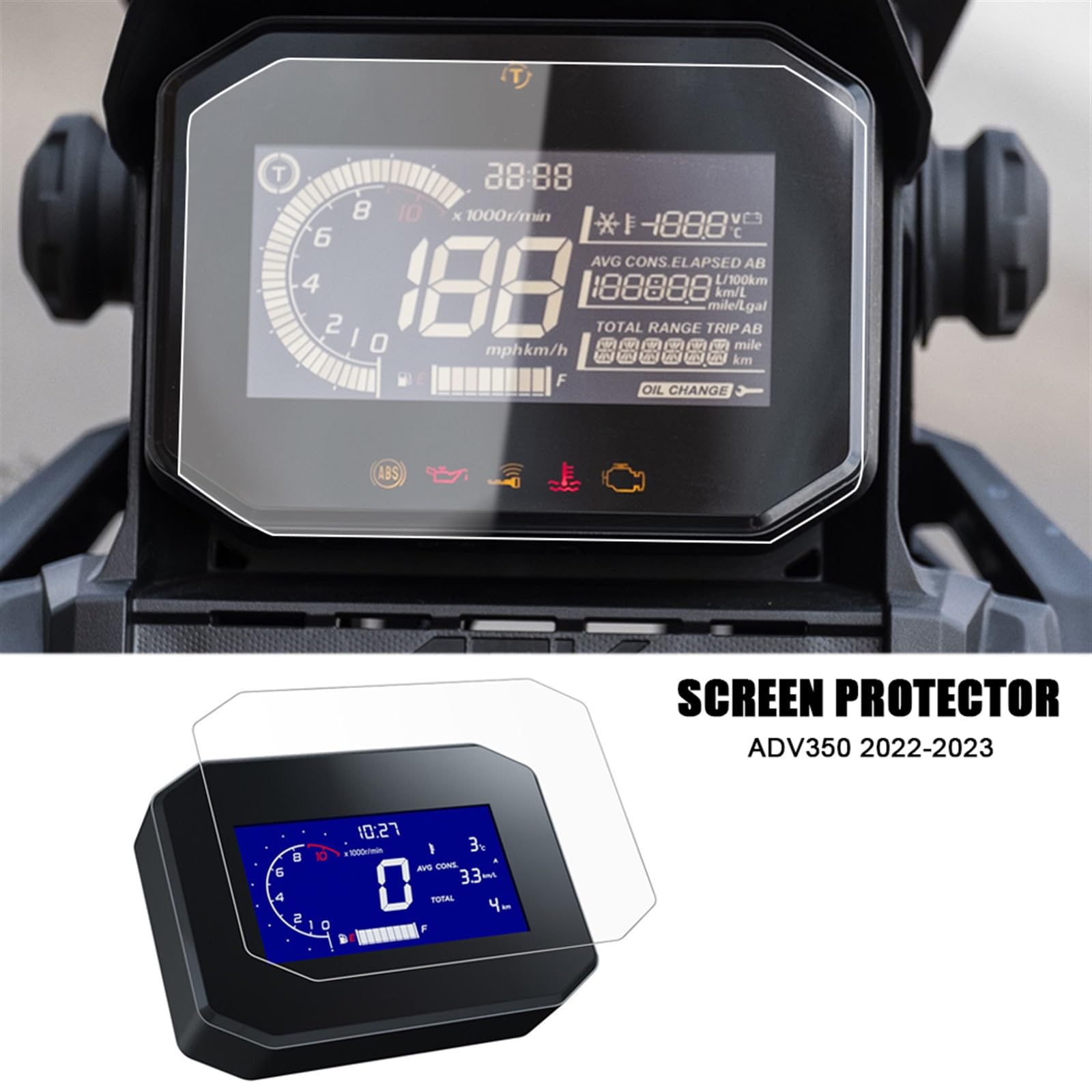 Jodriva for ADV350 ADV 350 2022 2023 Motorrad Zubehör Scratch Cluster Screen Dashboard Schutz Instrument Film Tacho-Schutzfolie(2 Sets) von Jodriva