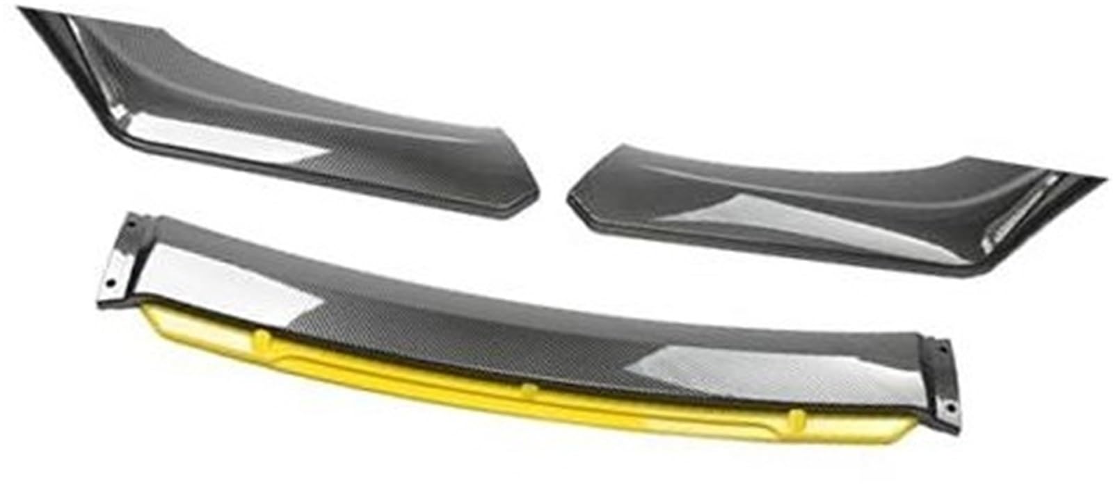 Jodriva for Jetta, Auto-Frontstoßstangen-Lippenspoiler-Körpersatz, dekorativer Stoßstangen-Canard-Lippensplitter, Limousine, Breite unter 176 cm, Spoiler Frontstoßstangendiffusor(Black Carbon Yellow) von Jodriva