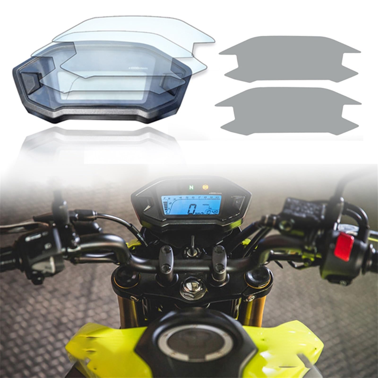 Jodriva for MSX125 400X CBR400R CB400F CRF250 MSX125 CBR500R Motorrad Cluster Kratzschutz Film Screen Protector Teile Tacho-Schutzfolie(5 PCS) von Jodriva