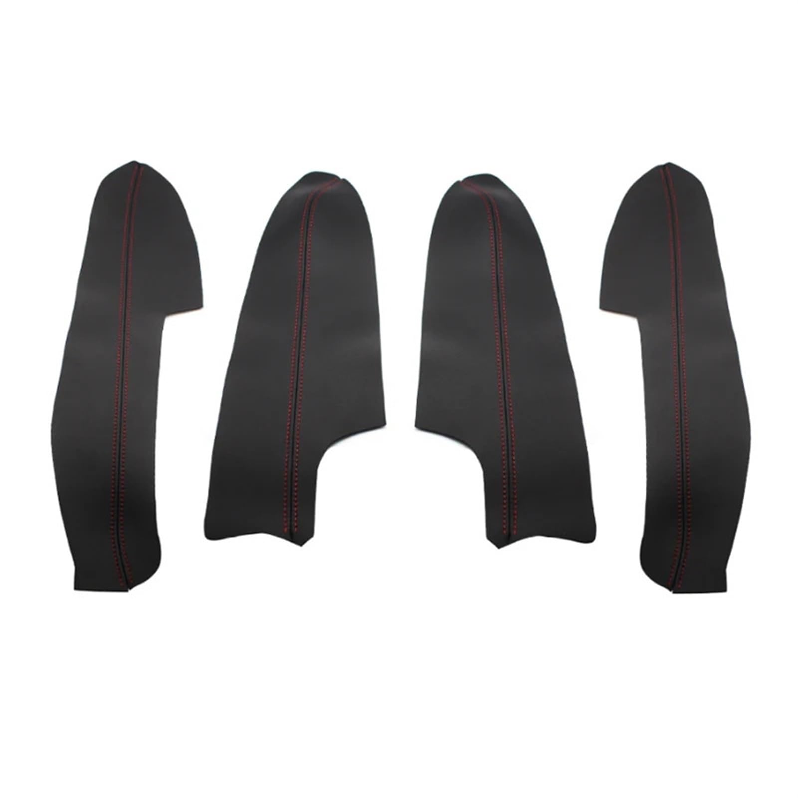 Jodriva for Nissan, for Qashqai, for J11 2016 2017 2018 Auto Innentür Griff Panel Armlehne Mikrofaser Leder Abdeckung Schutzhülle Abdeckung der Türarmlehnenverkleidung(Black-red line) von Jodriva