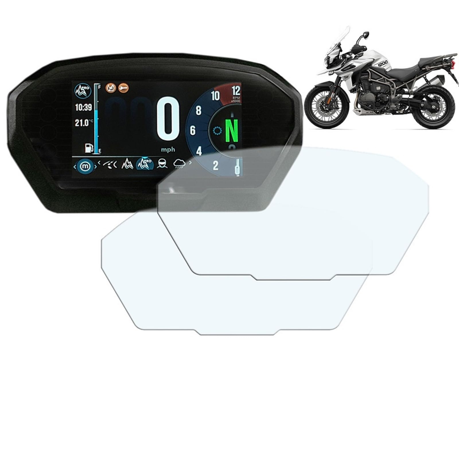 Jodriva for Triumph Tiger 800 Tiger 1200 XC XR 1200XC 2017 2018 Motorrad Zubehör Cluster Kratzschutz Film Displayschutzfolie Tacho-Schutzfolie von Jodriva